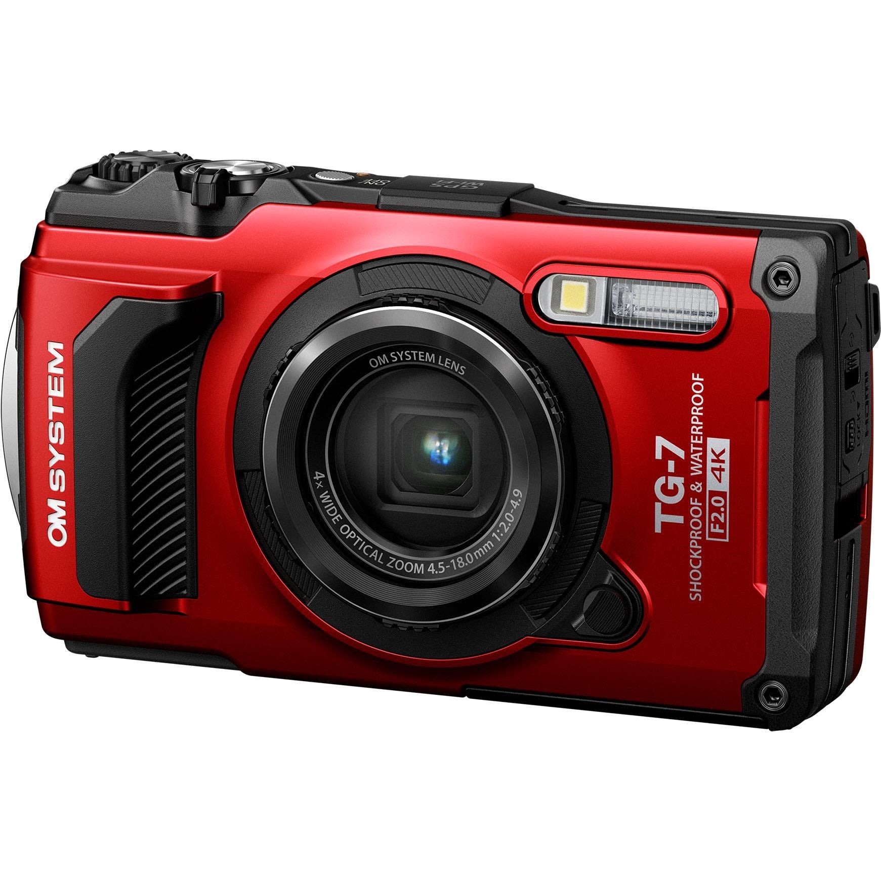 OM System TG-7 Tough Digital Camera (Red)