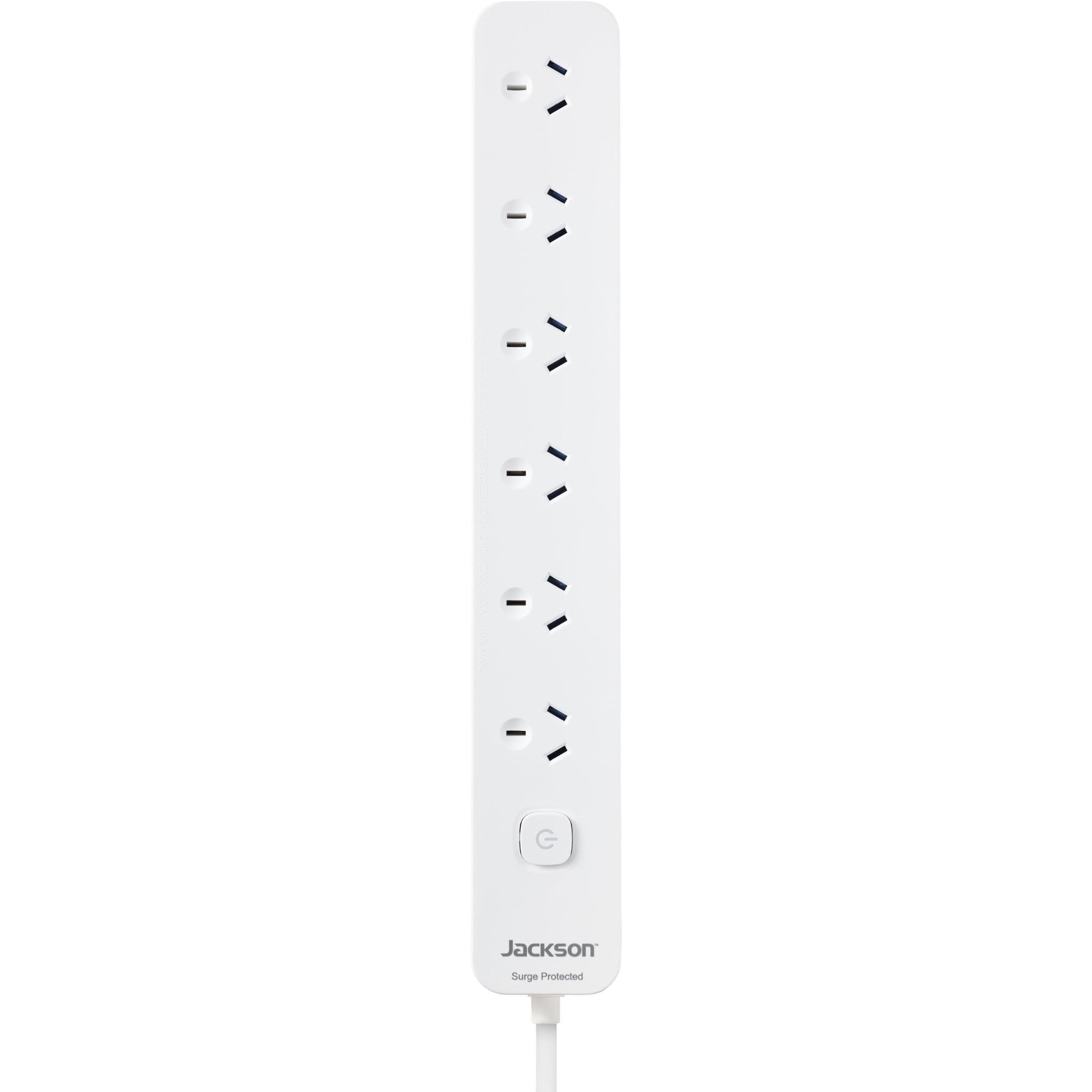 Jackson 6 Way Surge Protected Powerboard