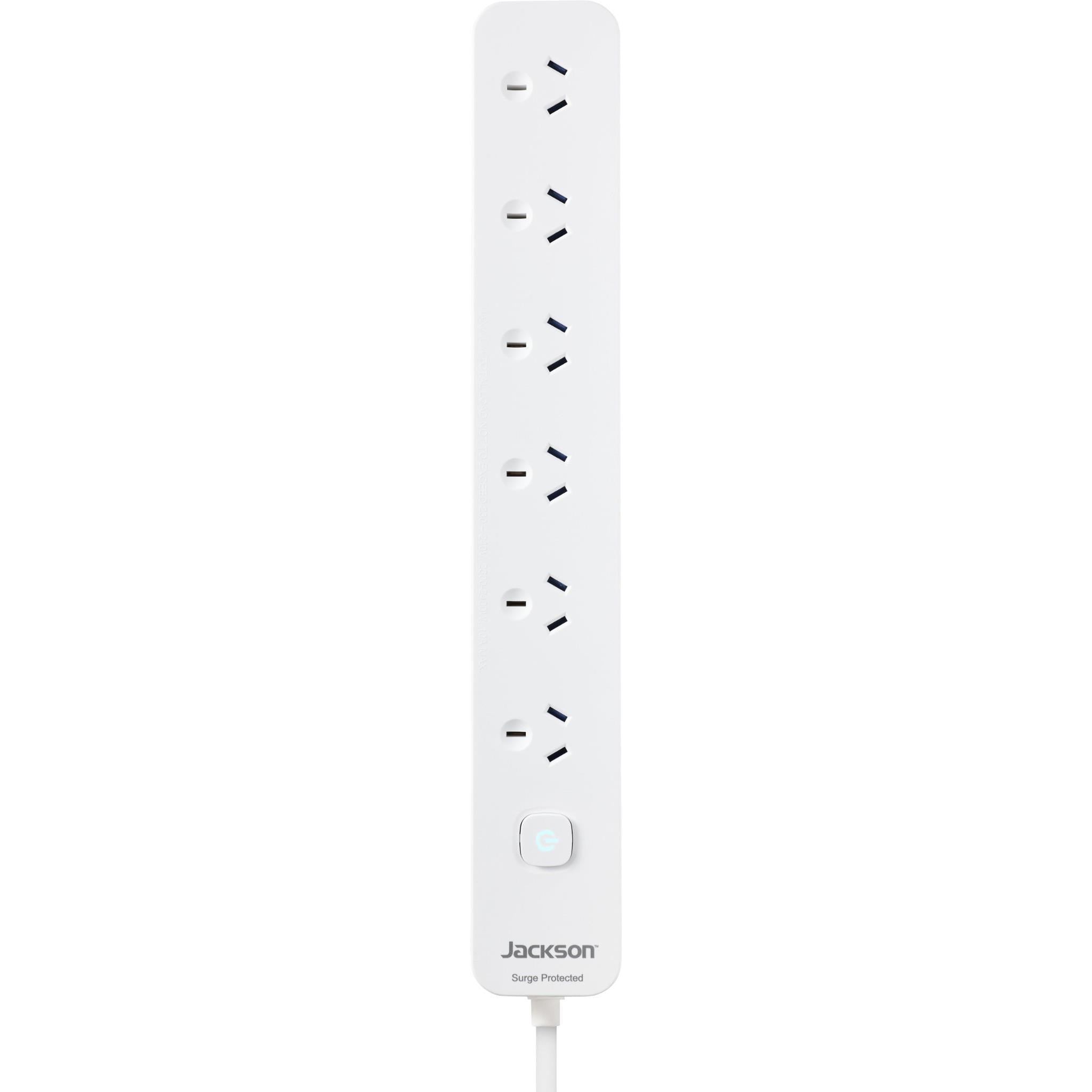 Jackson 6 Way Surge Protected Powerboard