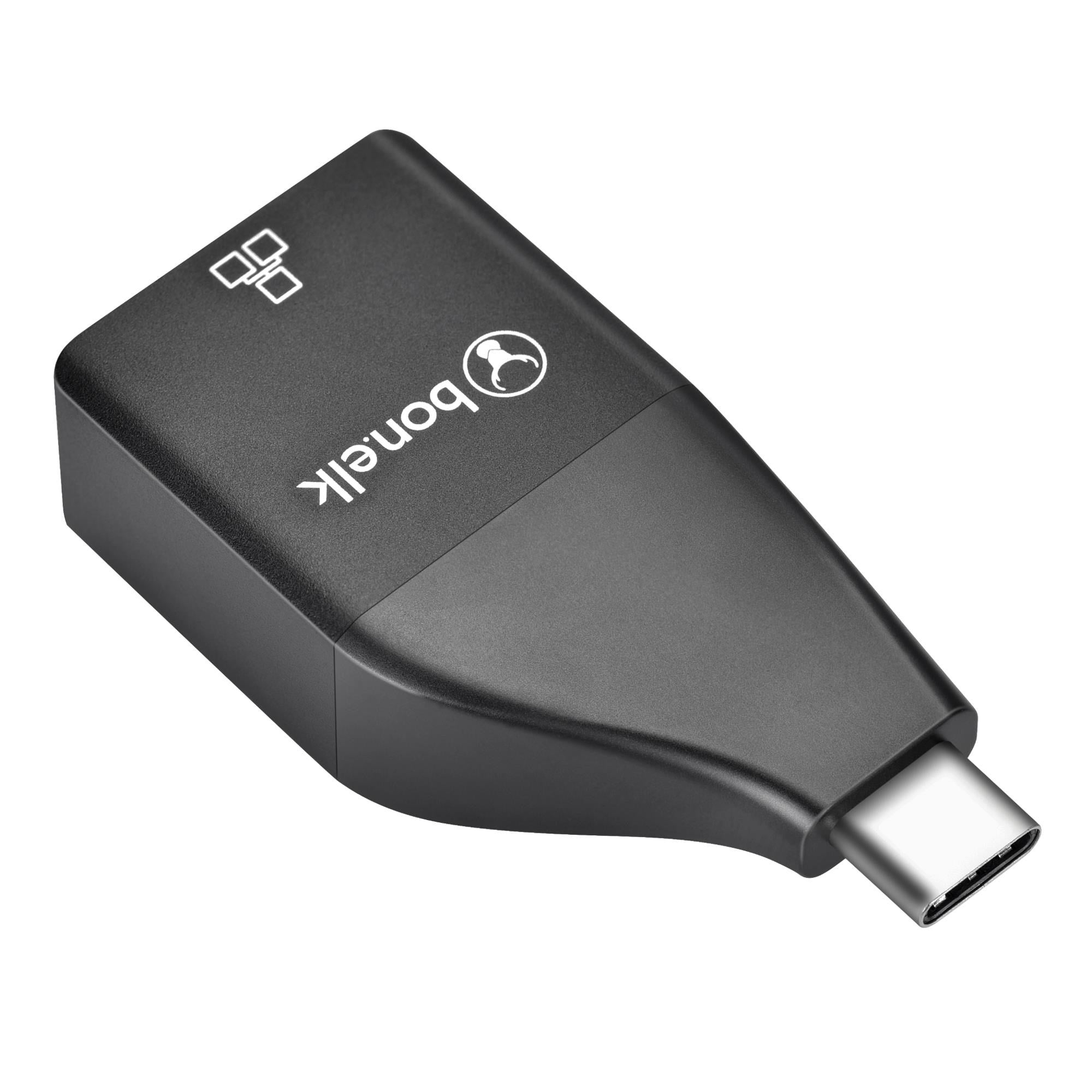 Bonelk USB-C to Ethernet Adapter (Black)