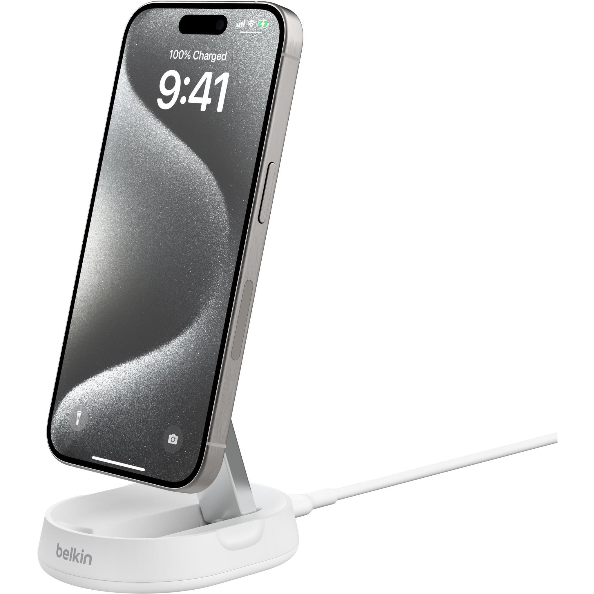 Belkin BoostCharge Pro Convertible Magnetic Qi2 Charging Stand (White)