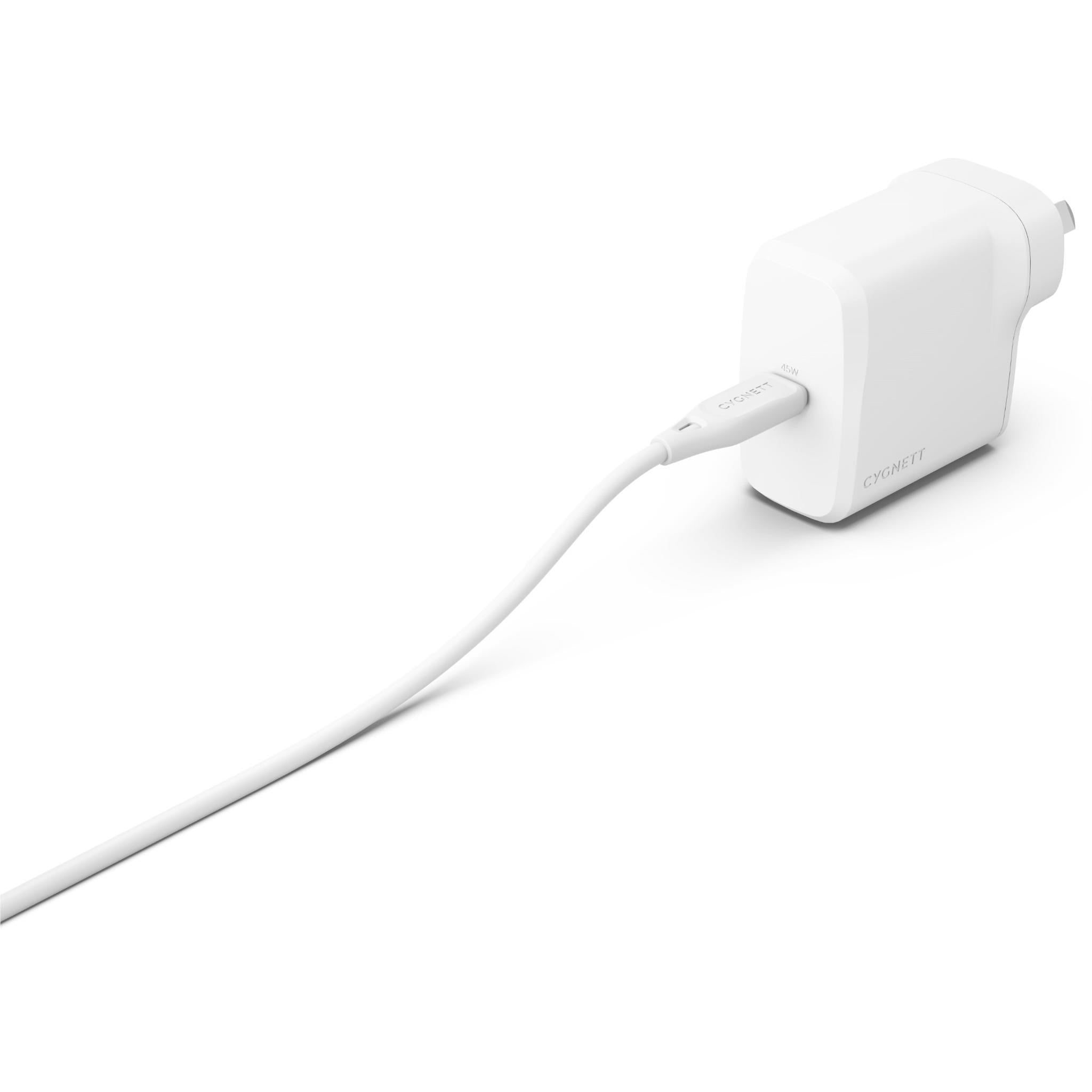 Cygnett PowerPlus 45W Single Port GaN USB-C Wall Charger (White)