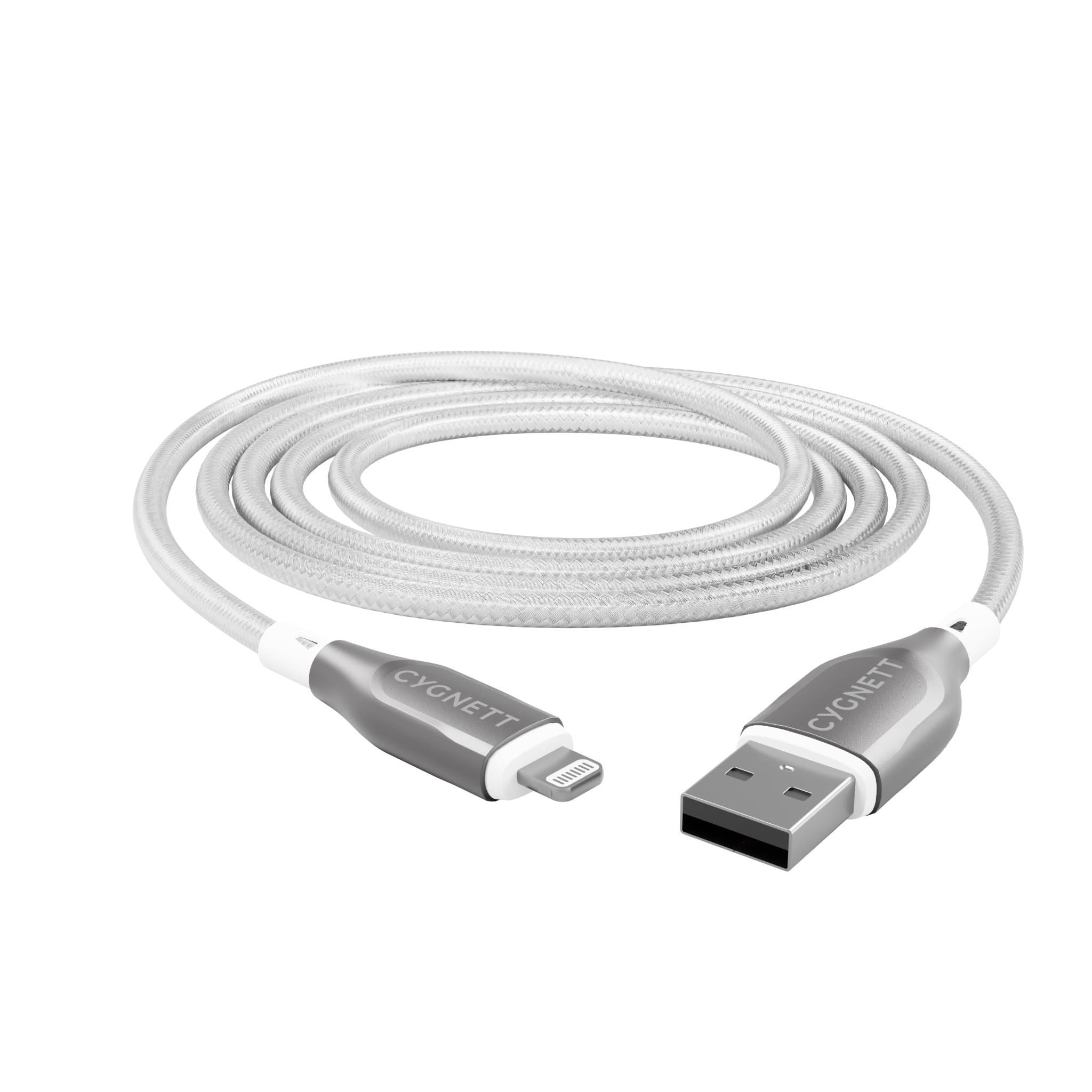 Cygnett Armoured Lightning to USB-A Cable 3M (White)