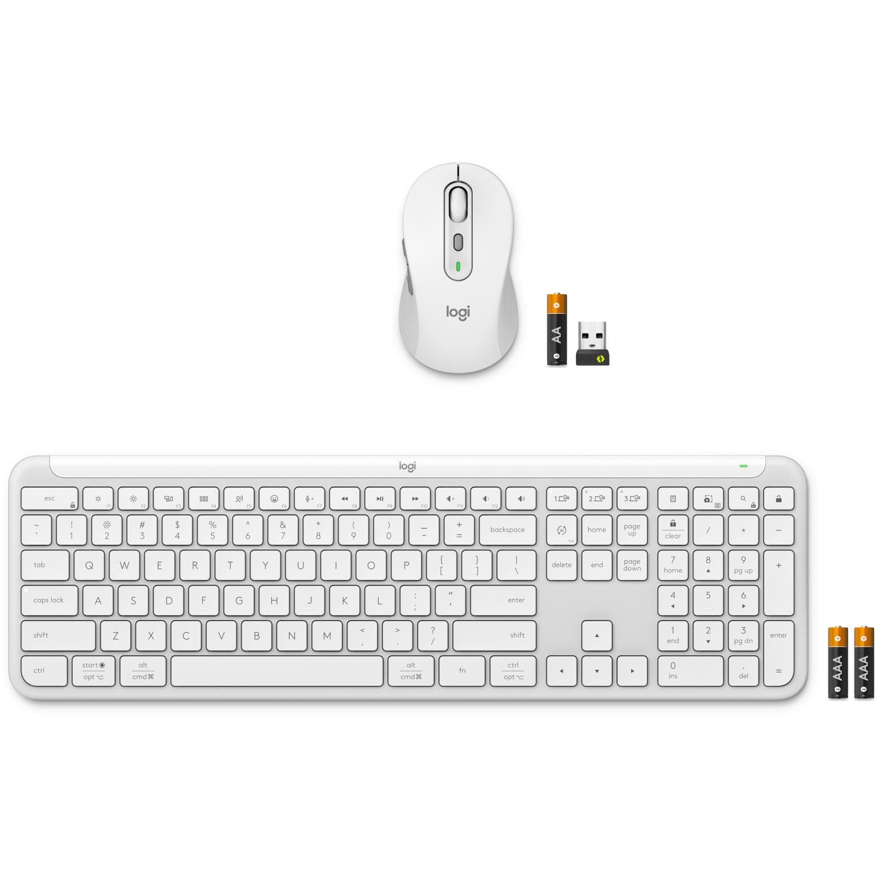 Logitech MK950 Slim Wireless Keyboard and Mouse Combo (Off White)