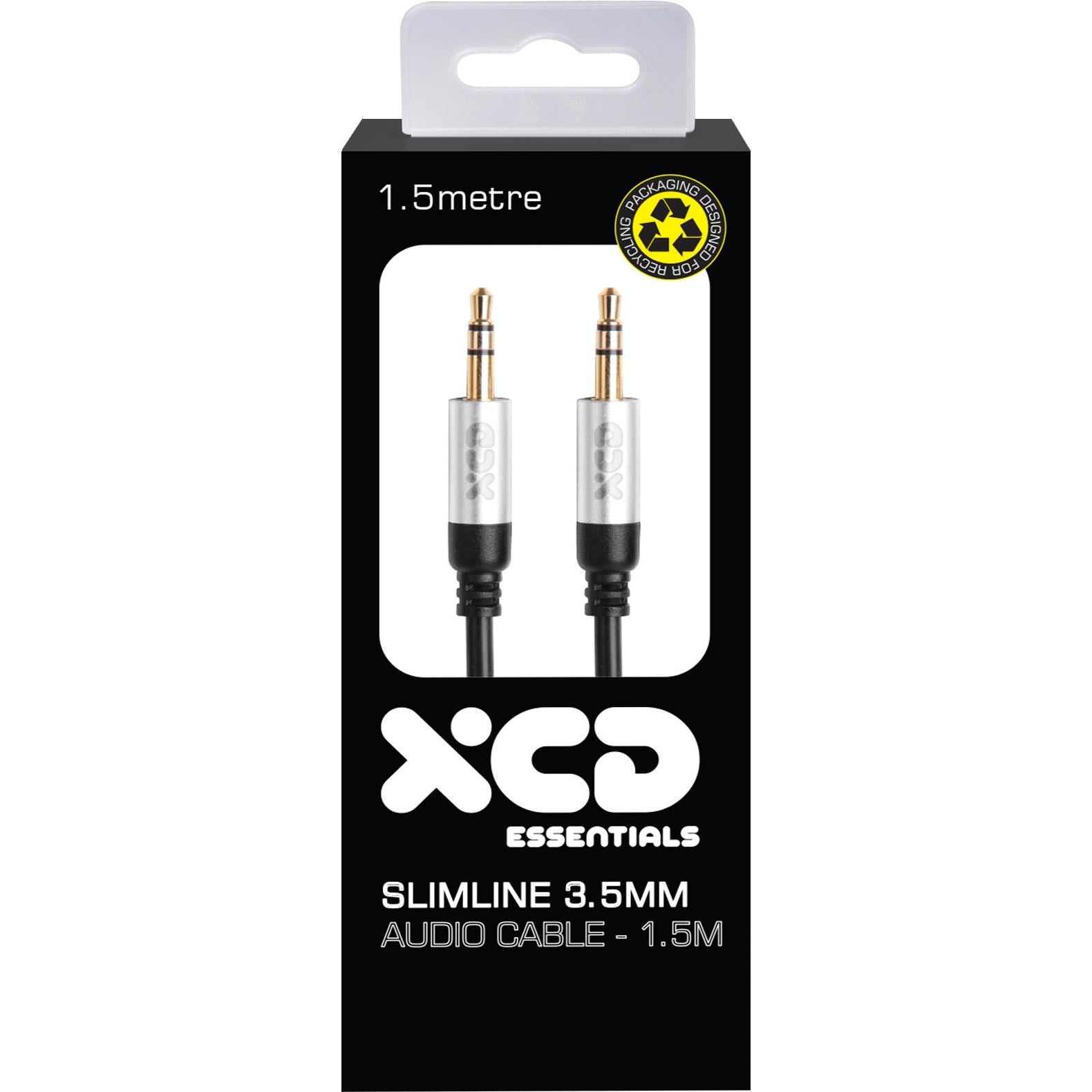 XCD Essentials Slim Head Stereo 3.5mm Audio Cable 1.5m V2