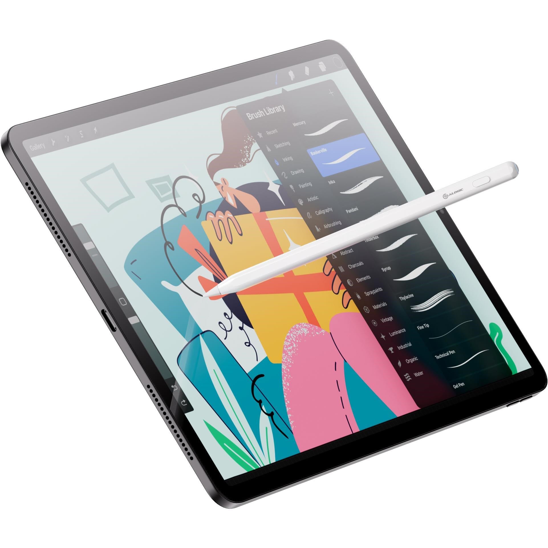 ALOGIC iPad Stylus Pen with Wireless & USB-C Charging (White)