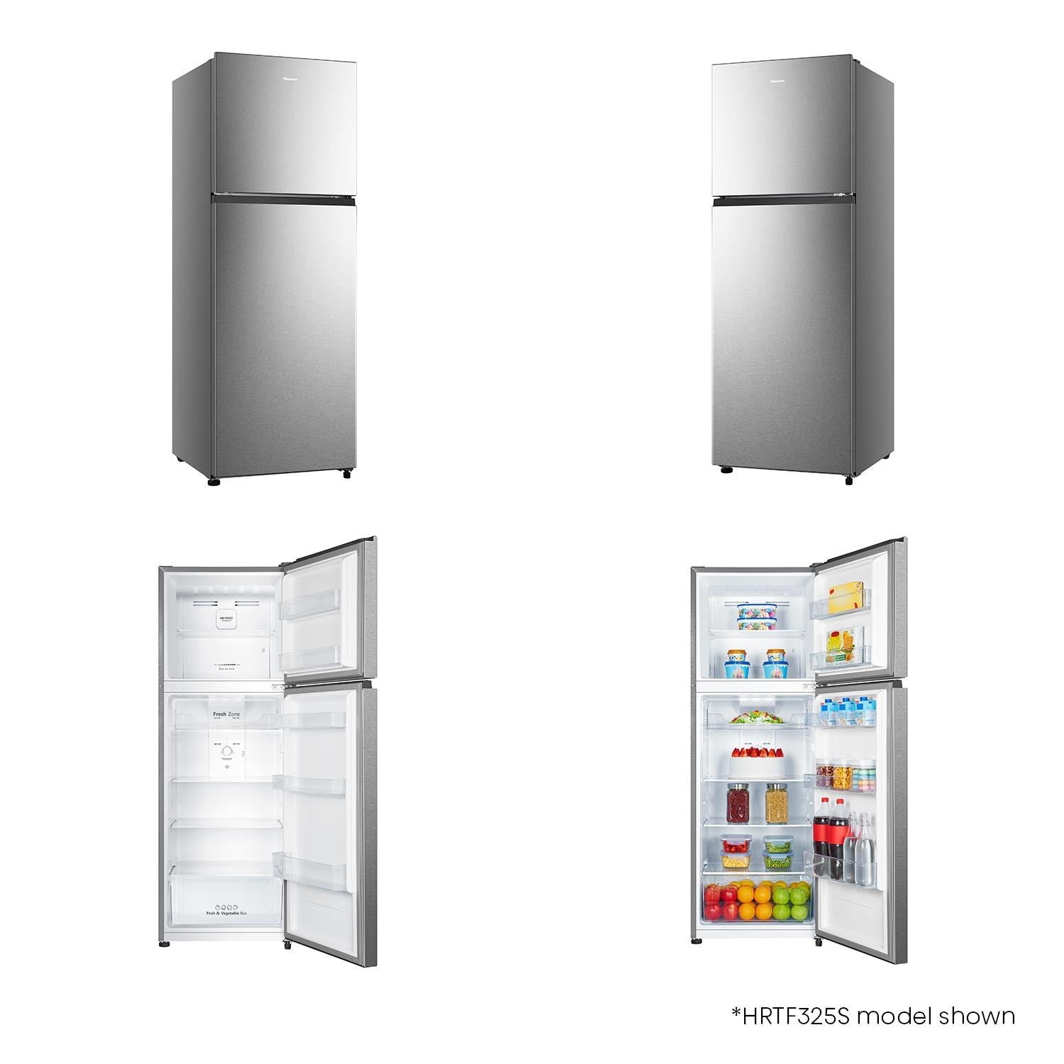 Hisense HRTF325S 326L Top Mount Fridge (Silver)