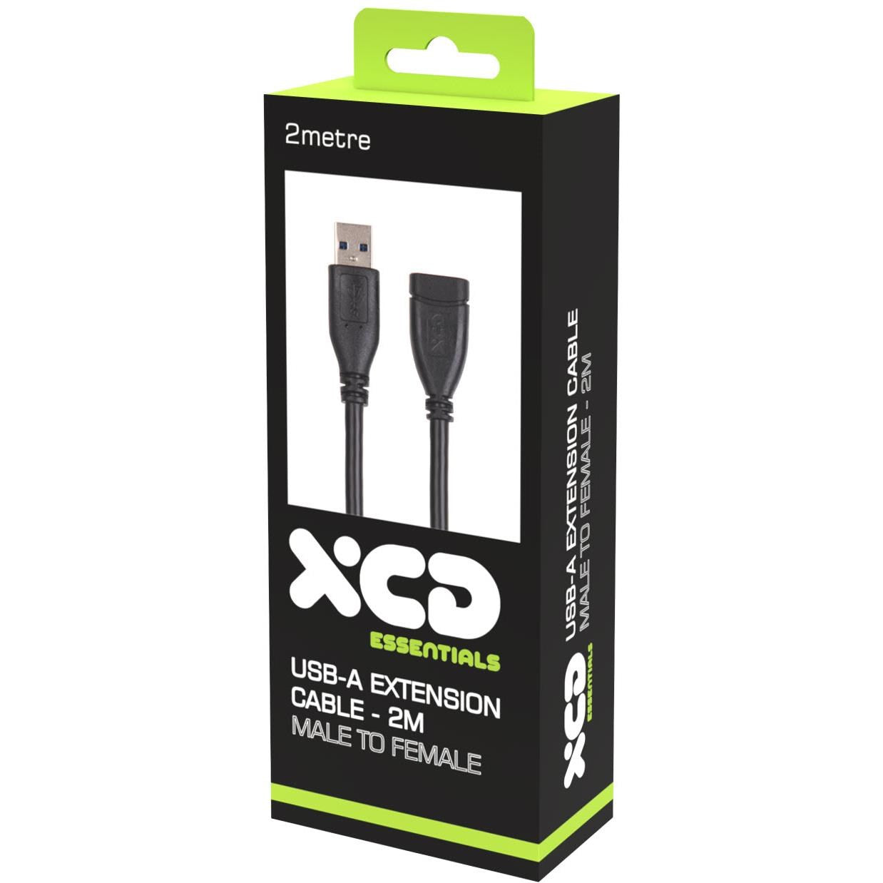 XCD USB A Male to USB Female Extension Cable (2m)