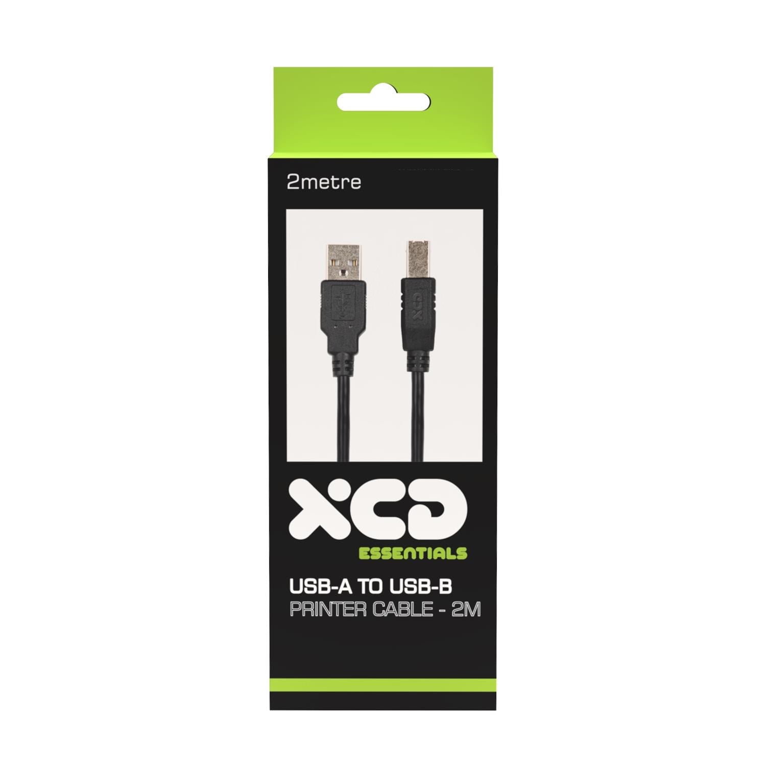 XCD Essentials USB A to USB B Printer Cable (2m)