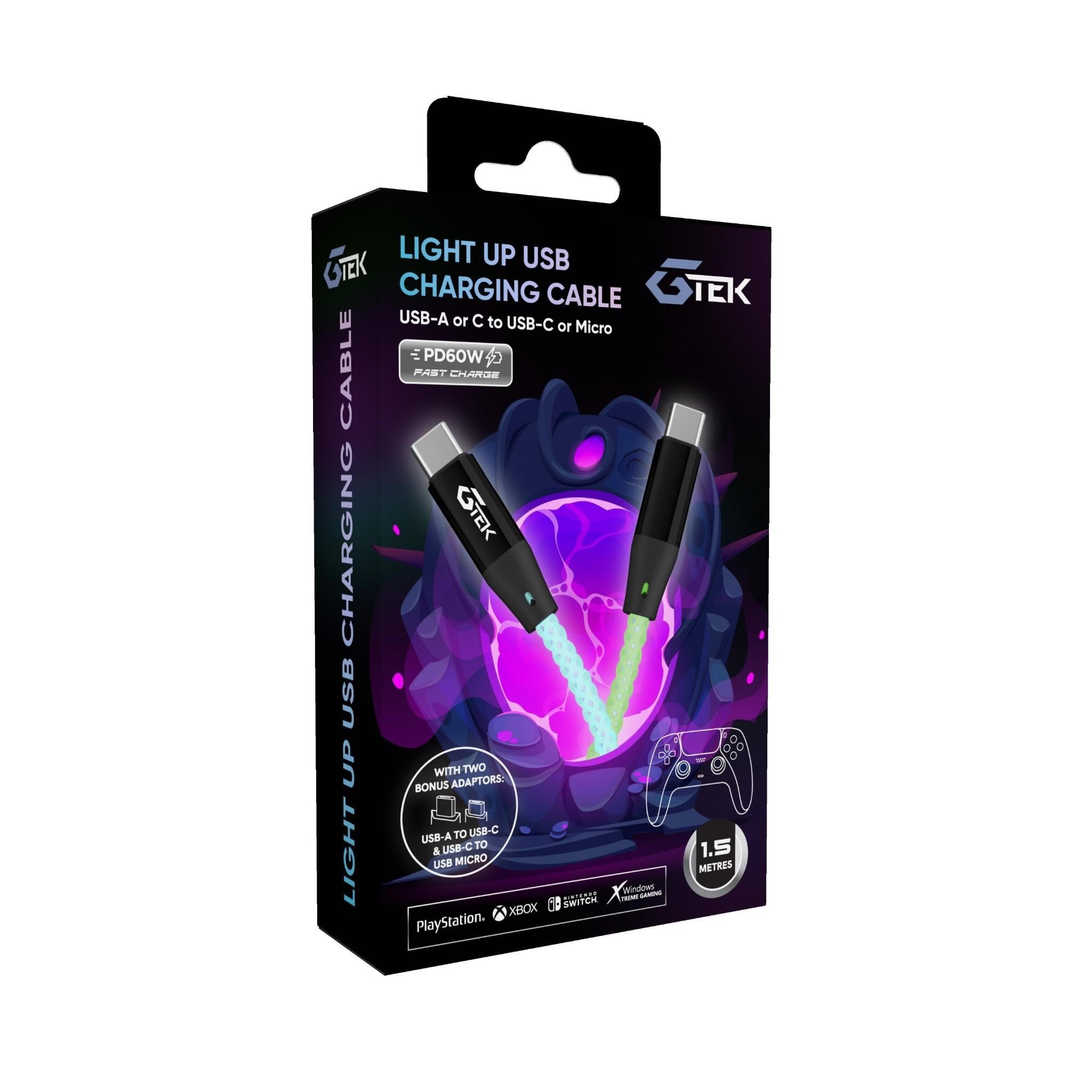 G-Tek Long Length Charge Play Cable (USB-C/Micro USB to USB-A) 3 Metres