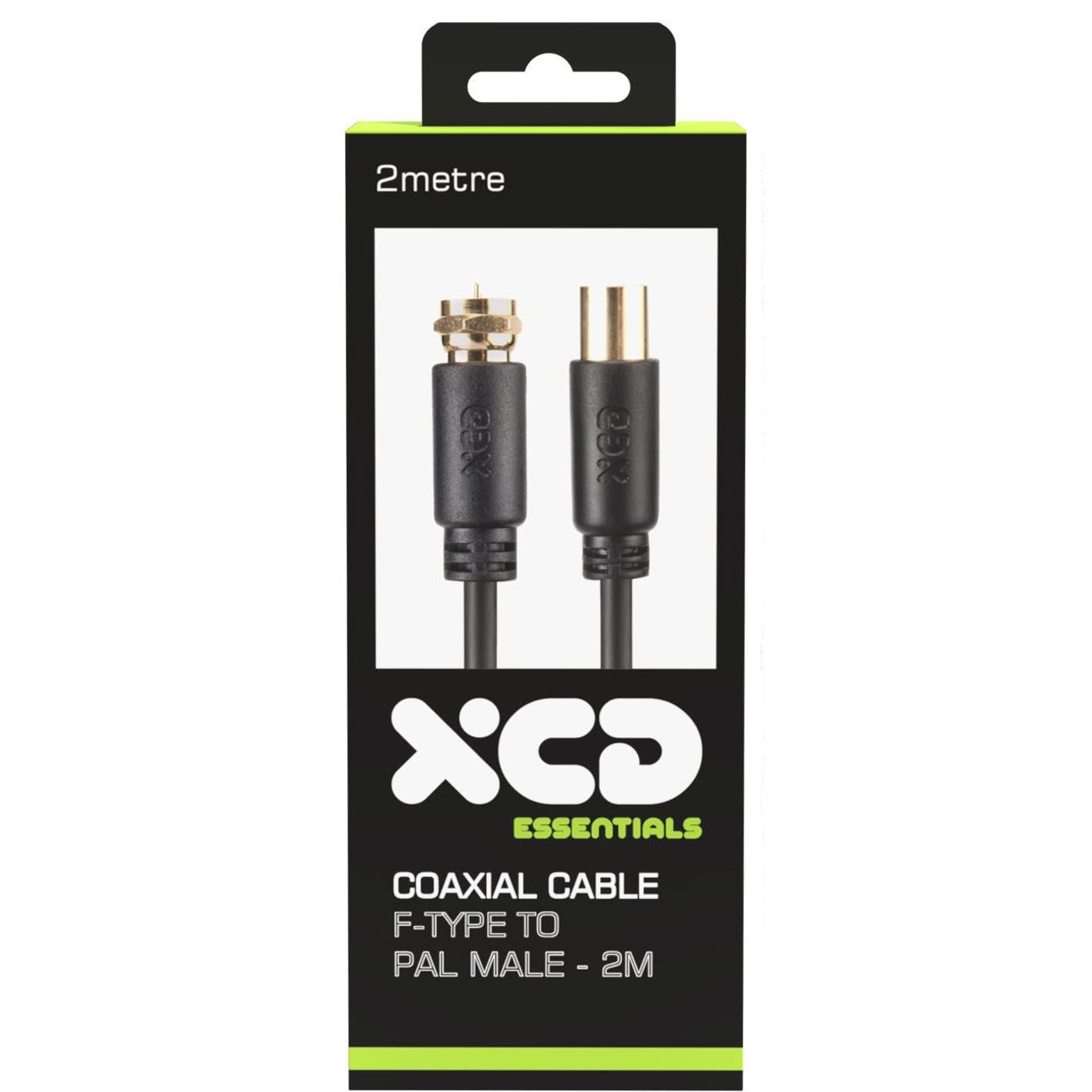 XCD Essentials F-Type to Pal Male Coaxial Cable 2M V2