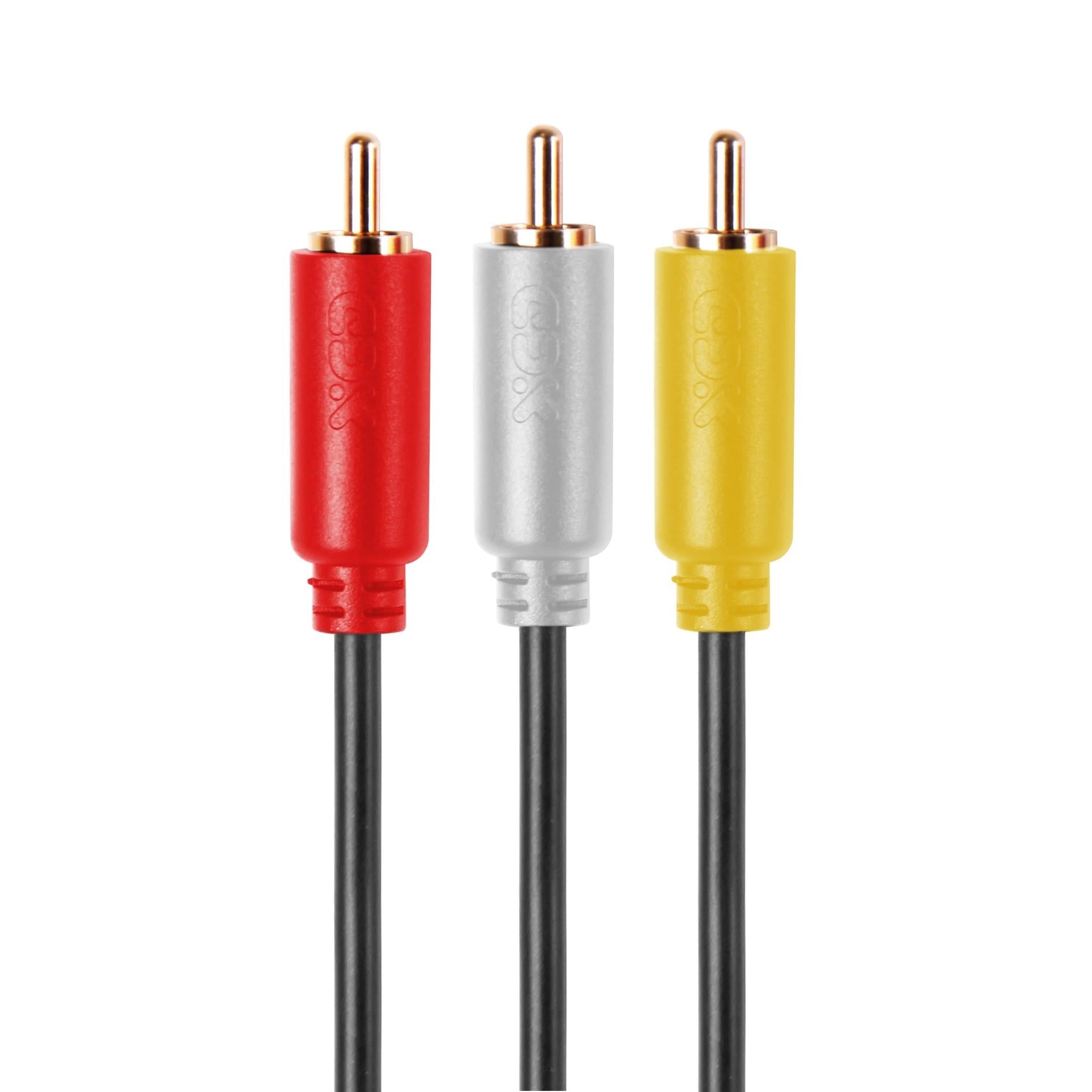 XCD Essentials 4m 3 Male to 3 Male RCA Cables V2