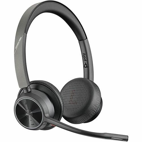 HP Poly 77Z32AA Voyager 4320 MS USB-C Stereo Wireless Headset + Charging Stand +BT700 Dongle