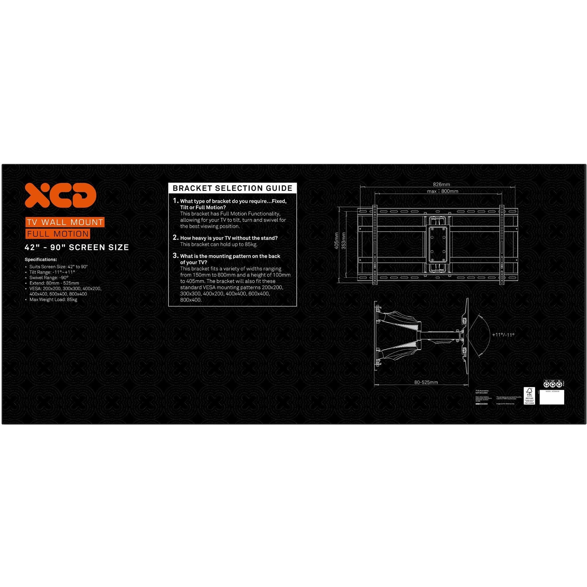 XCD Extra Large Full Motion Wall Mount (42-90')