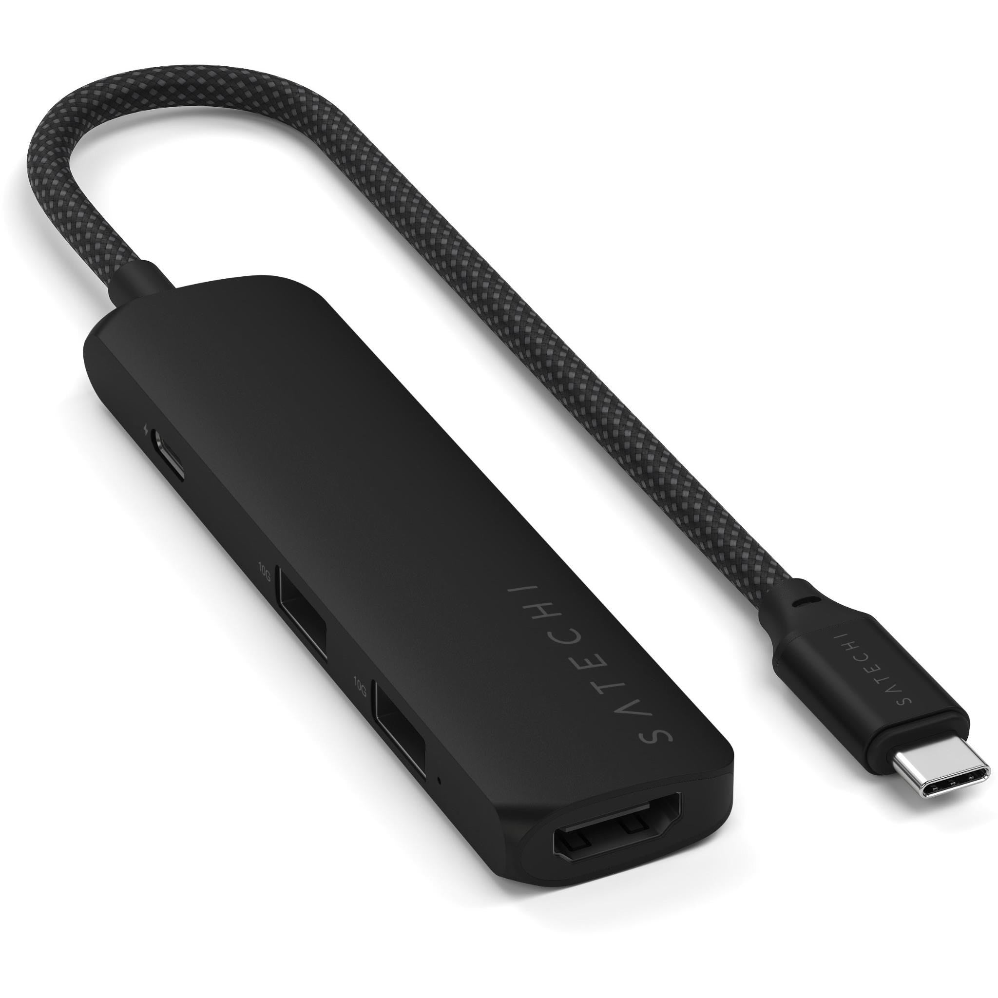 Satechi 4-in-1 USB-C Slim Multiport Adapter 4K (Black)