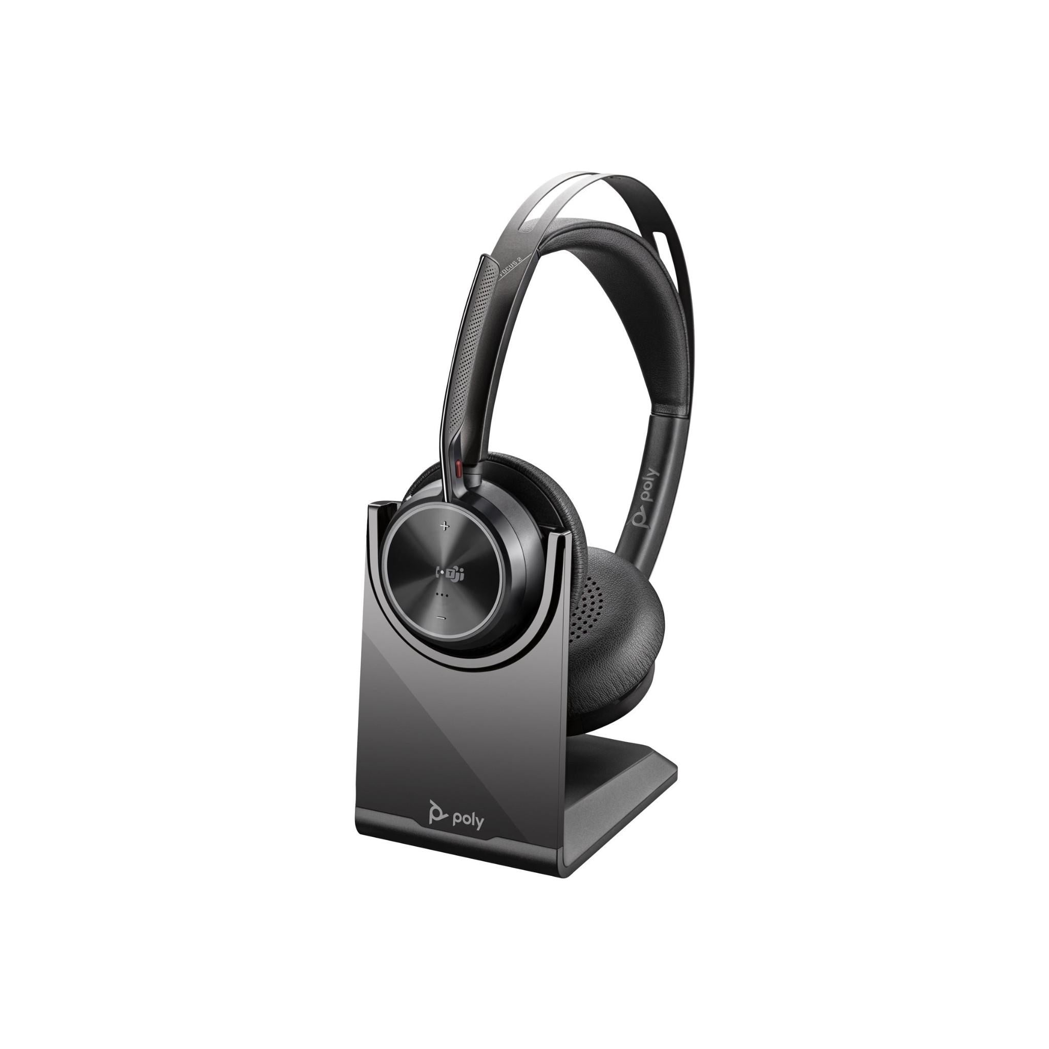 HP 9T9J6AA Poly Voyager Focus 2 MS Stereo Headset +USB-C/A Adapter +Charging Stand
