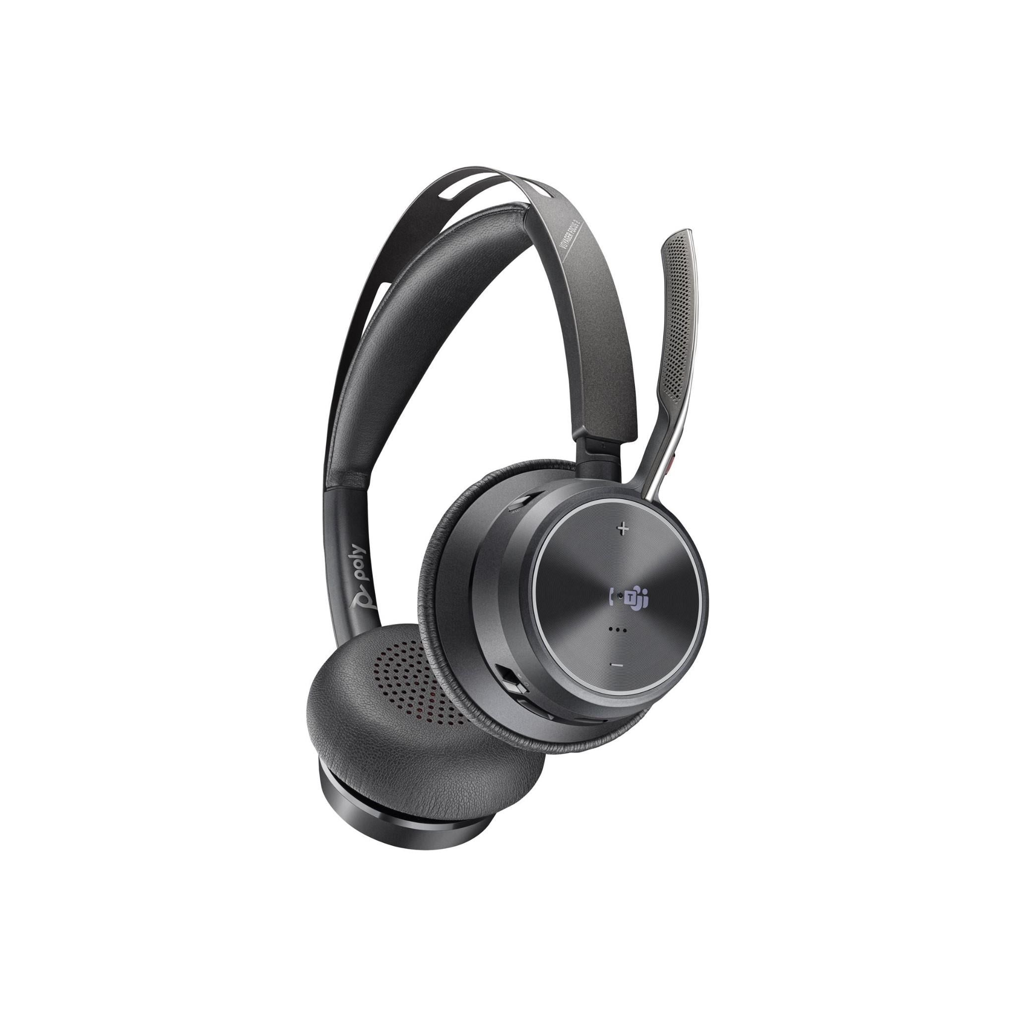 HP 9T9J6AA Poly Voyager Focus 2 MS Stereo Headset +USB-C/A Adapter +Charging Stand