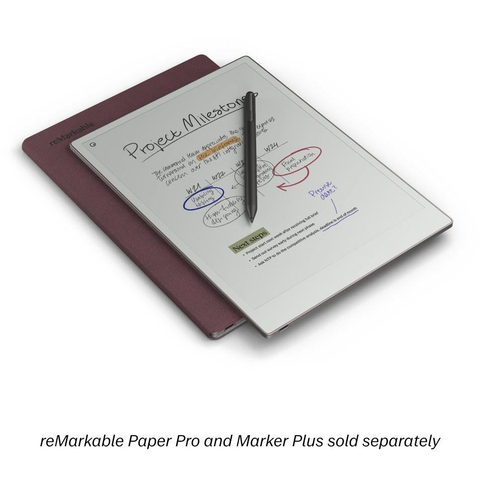 reMarkable BookFolio Pro Mosaic Weave for Remarkable Paper Pro (Burgundy)