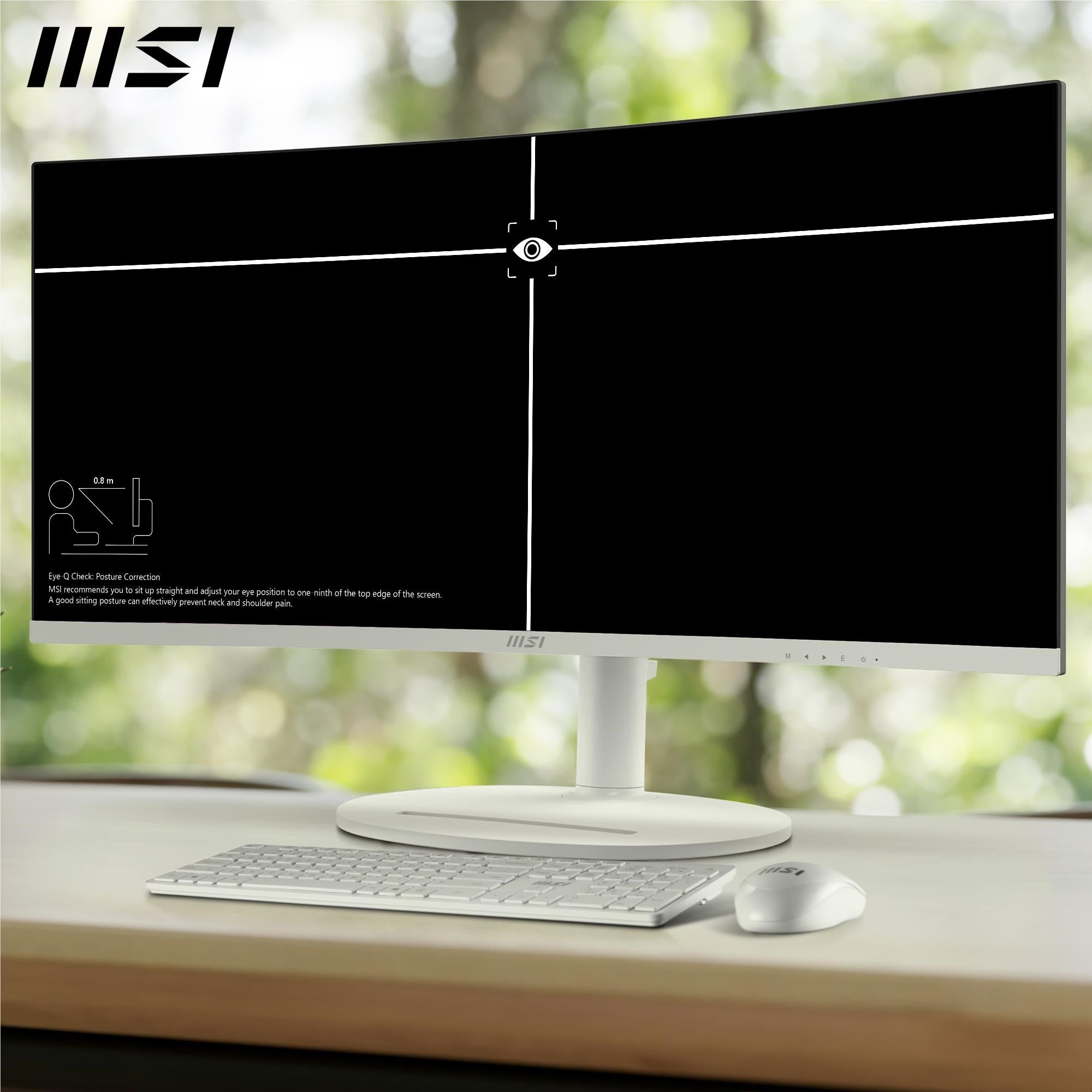 MSI Modern MD342CQPW 34' UWQHD 120Hz USB-C 98W Curved Professional Monitor (White)