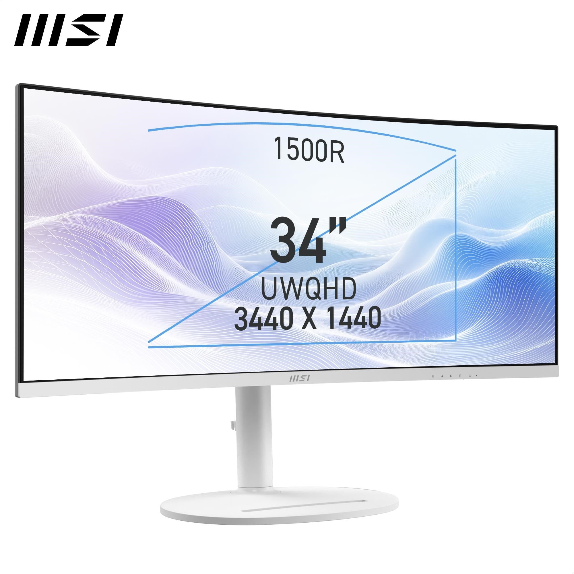 MSI Modern MD342CQPW 34' UWQHD 120Hz USB-C 98W Curved Professional Monitor (White)