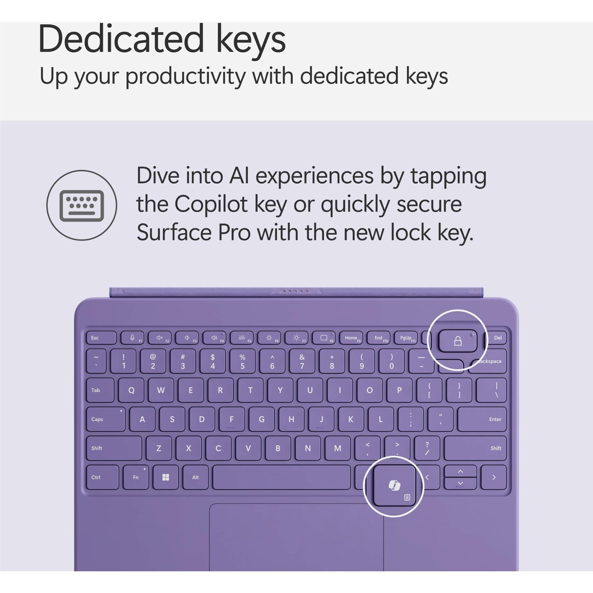 Microsoft Surface Pro 12-inch (1st Edition) Keyboard with Slim Pen (Violet)