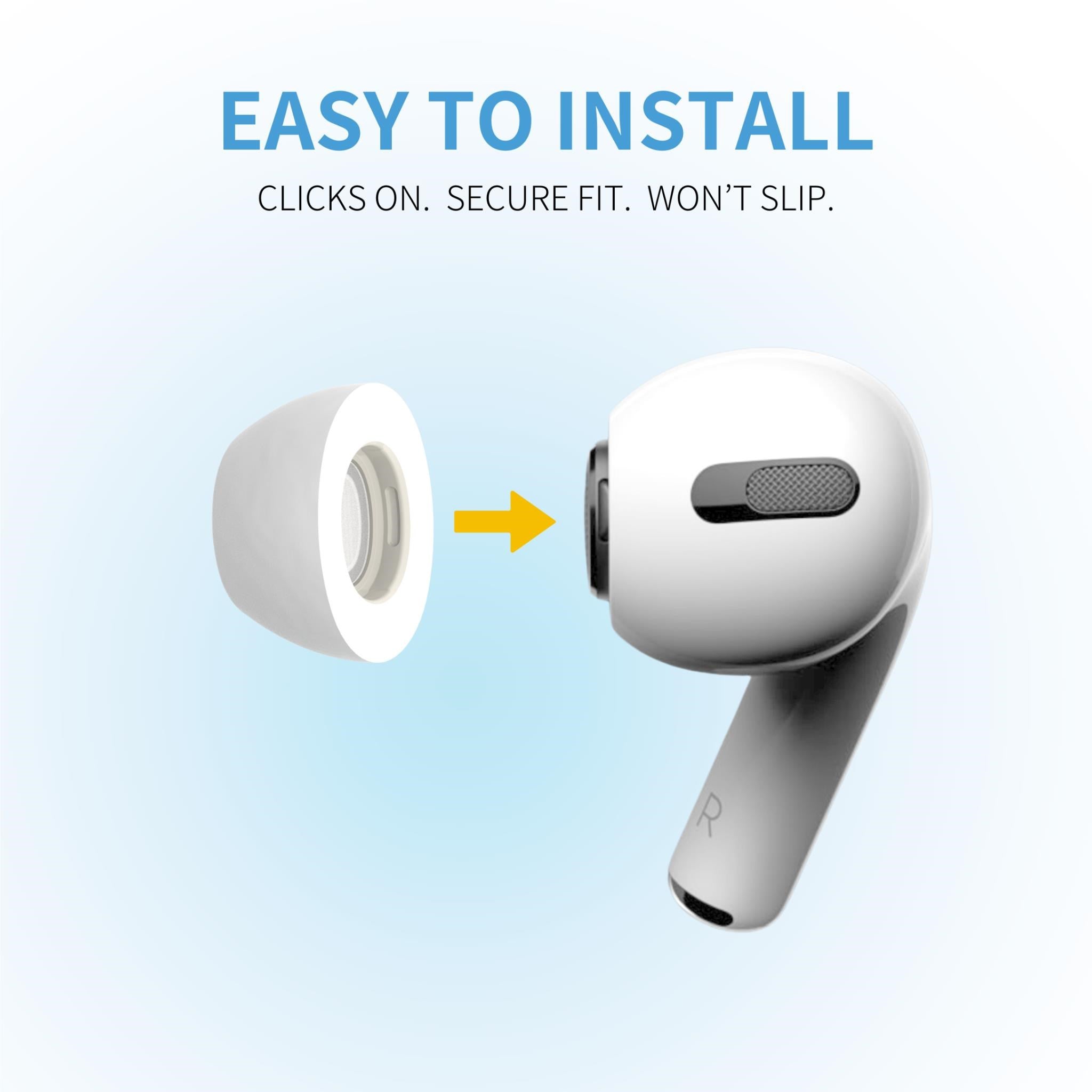 Comply Headphone Ear Tips for AirPods Pro 1 & 2 Gen (White) [Assorted]
