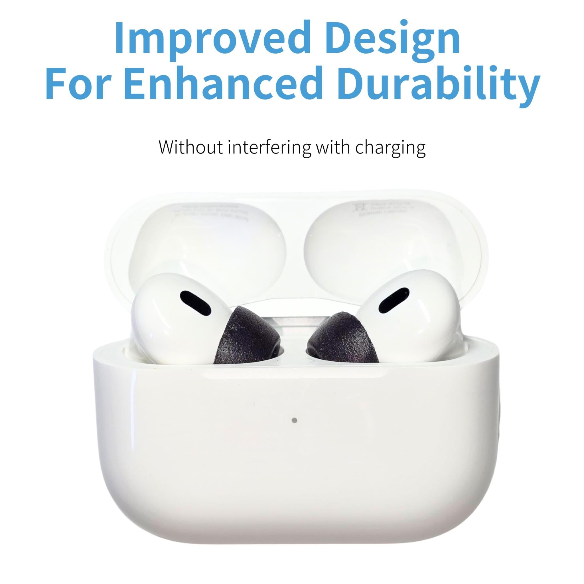 Comply Headphone Ear Tips for AirPods Pro 1 & 2 Gen (Black) [Medium]