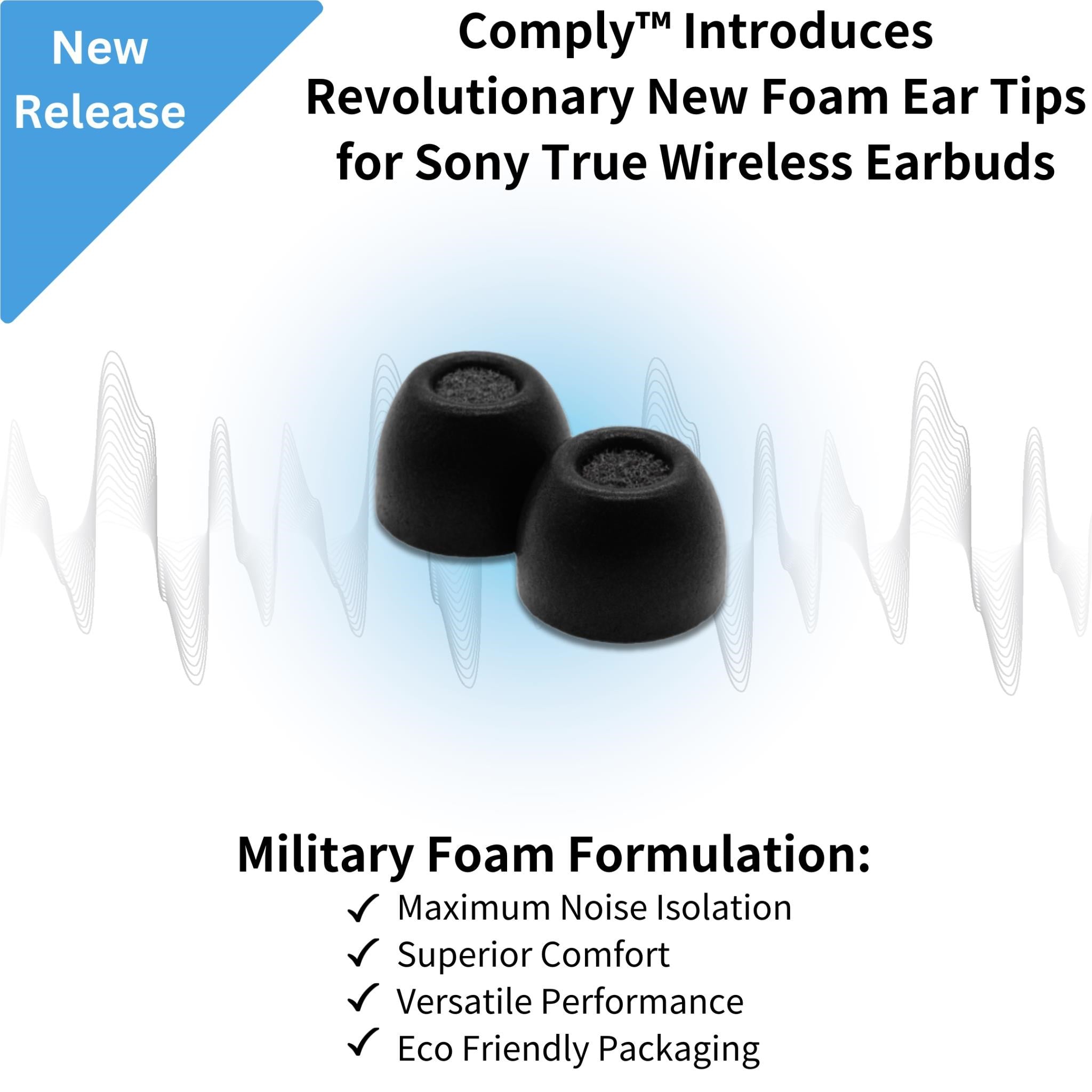 Comply Headphone Ear Tips for Sony True Wireless (Black) [Assorted]