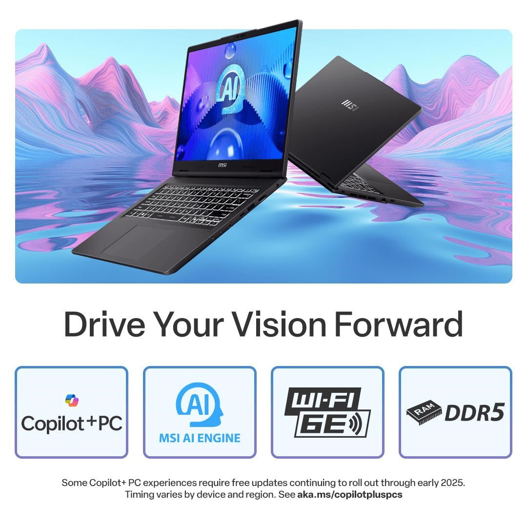 MSI Venture A14 AI+ 14' 2.8K OLED 120Hz Next-Level Copilot+ AI PC Laptop (Ryzen AI 7) [512GB]