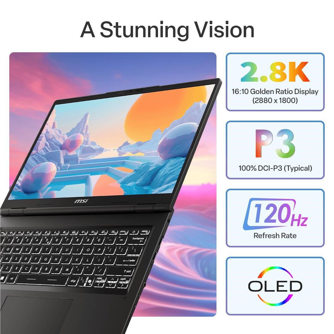 MSI Venture A14 AI+ 14' 2.8K OLED 120Hz Next-Level Copilot+ AI PC Laptop (Ryzen AI 7) [512GB]
