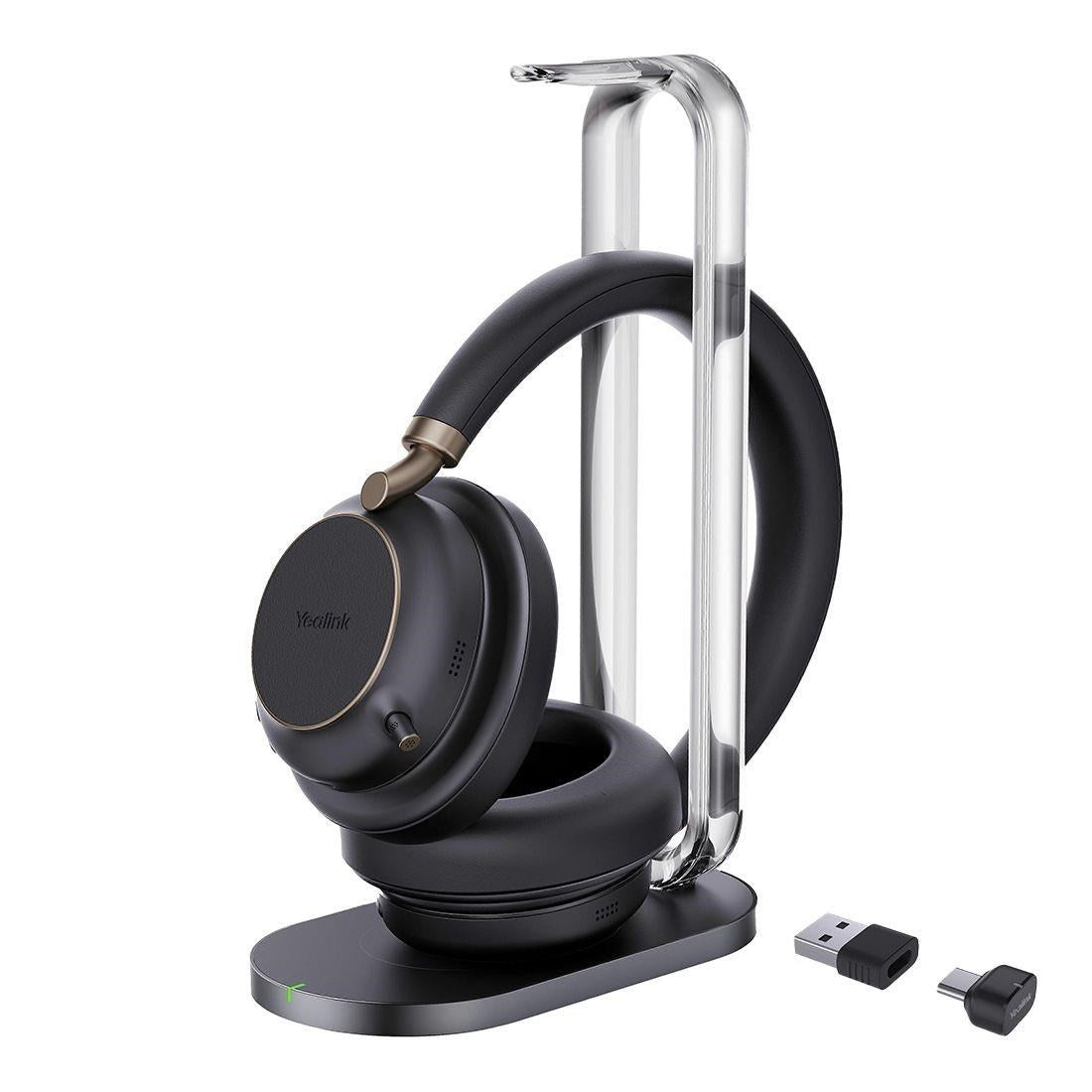 Yealink BH76-P-CH-MS-C/A BH76 Plus Wireless MS ANC Stereo Headset USB-C/A with Charge Stand (Black)