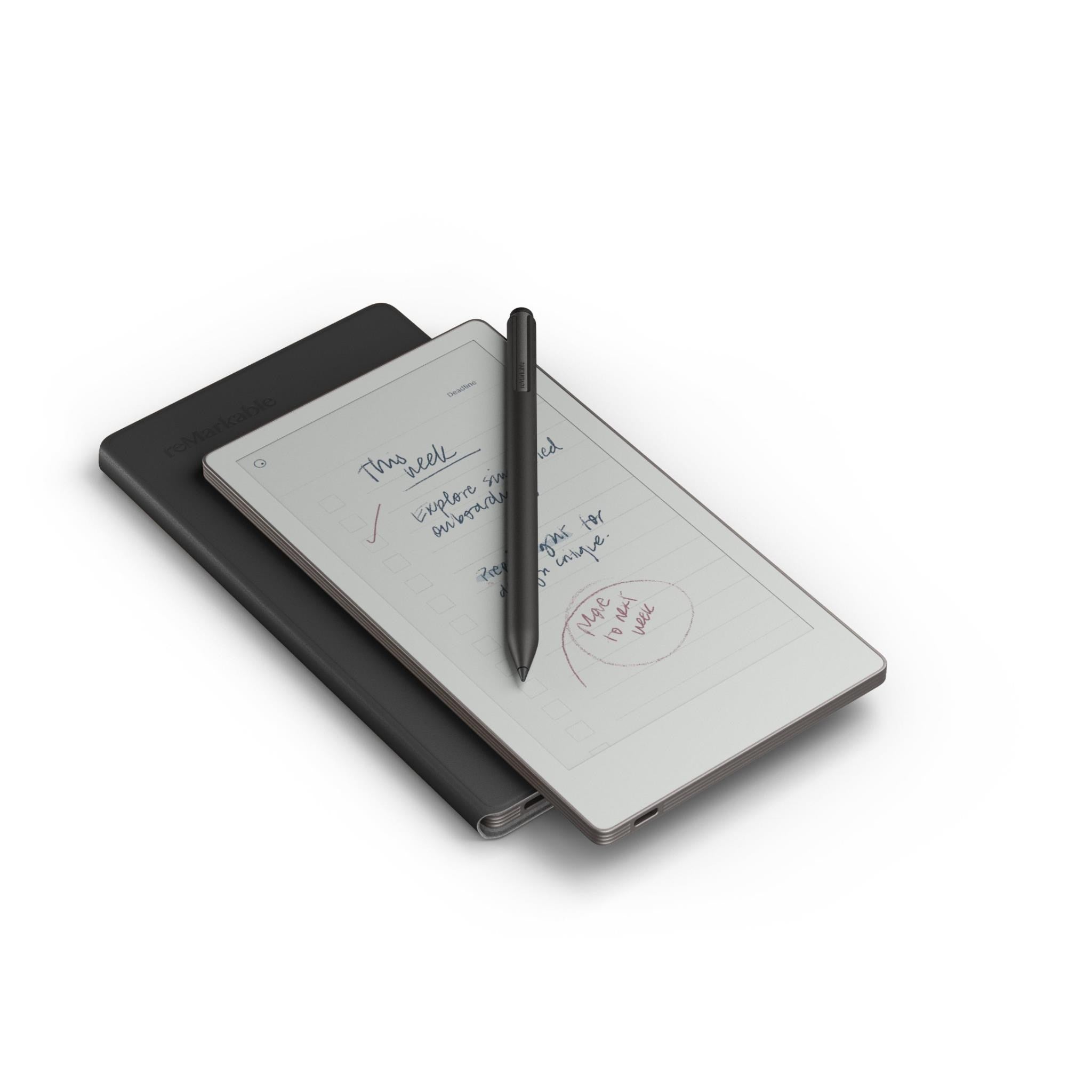 reMarkable Paper Pro Move with MarkerPlus + BookFolio Premium Leather (Black)