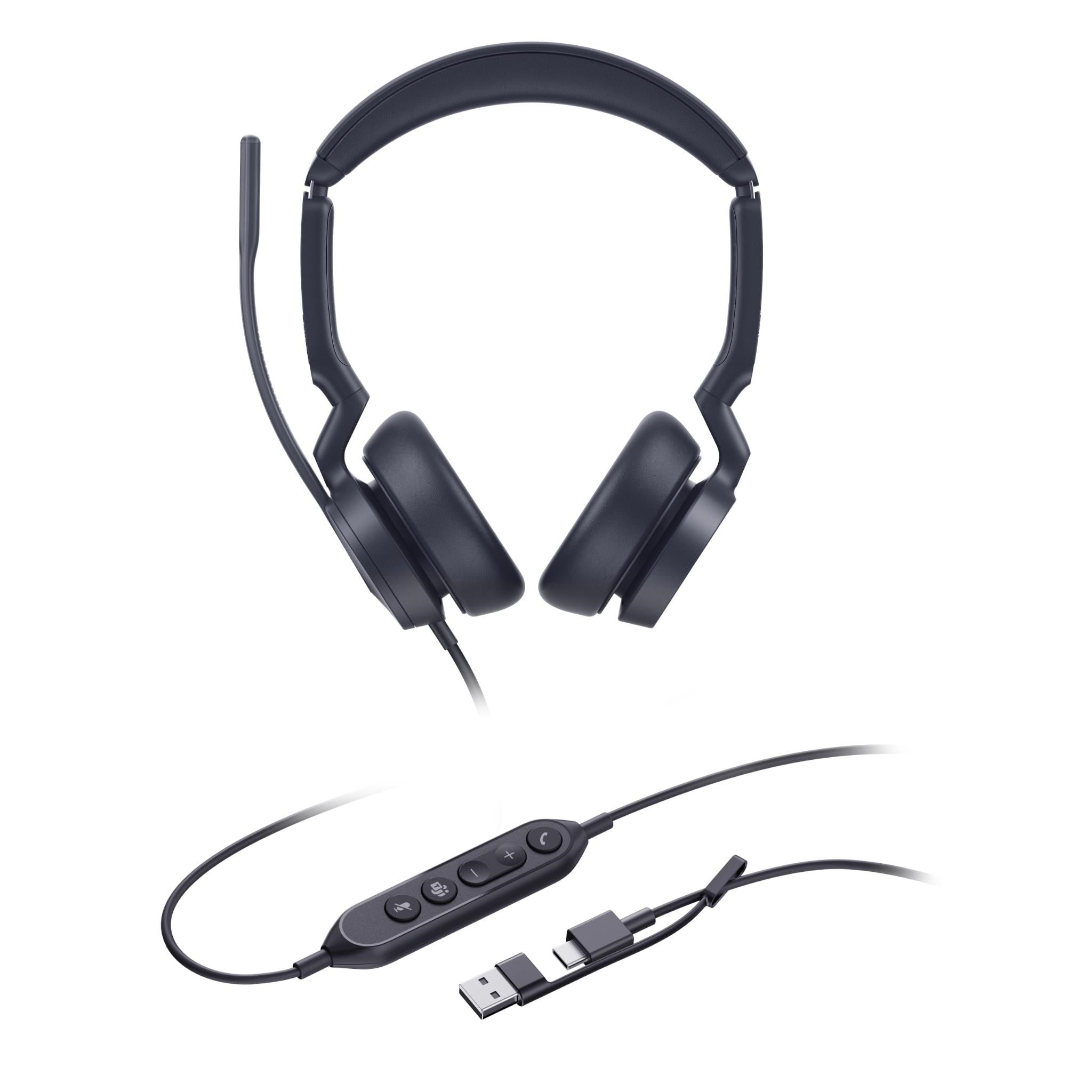 Yealink UH46-D-MS-C/A UH46 Wired MS Stereo Headset USB-C/A (Black)