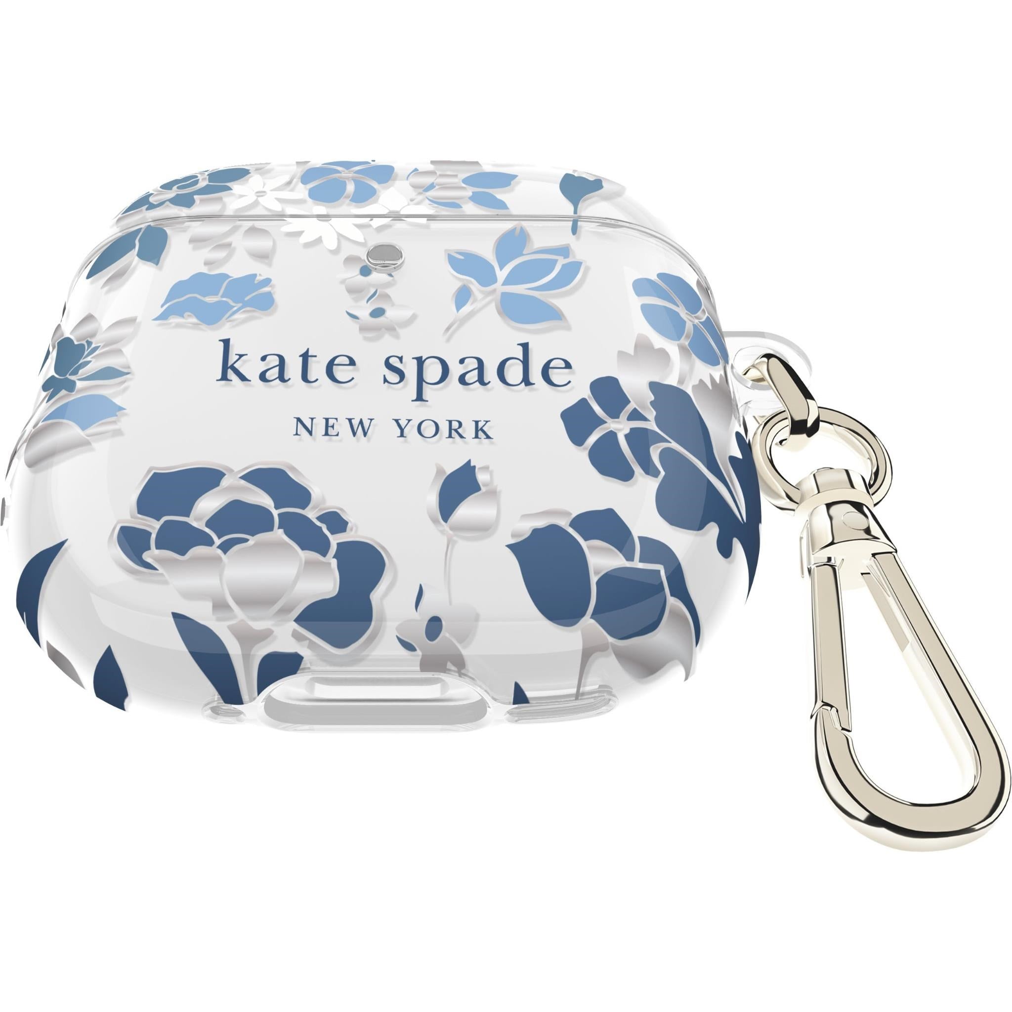Kate Spade Protective Case for AirPods 4th Gen (Flowerbed Blue/Silver)