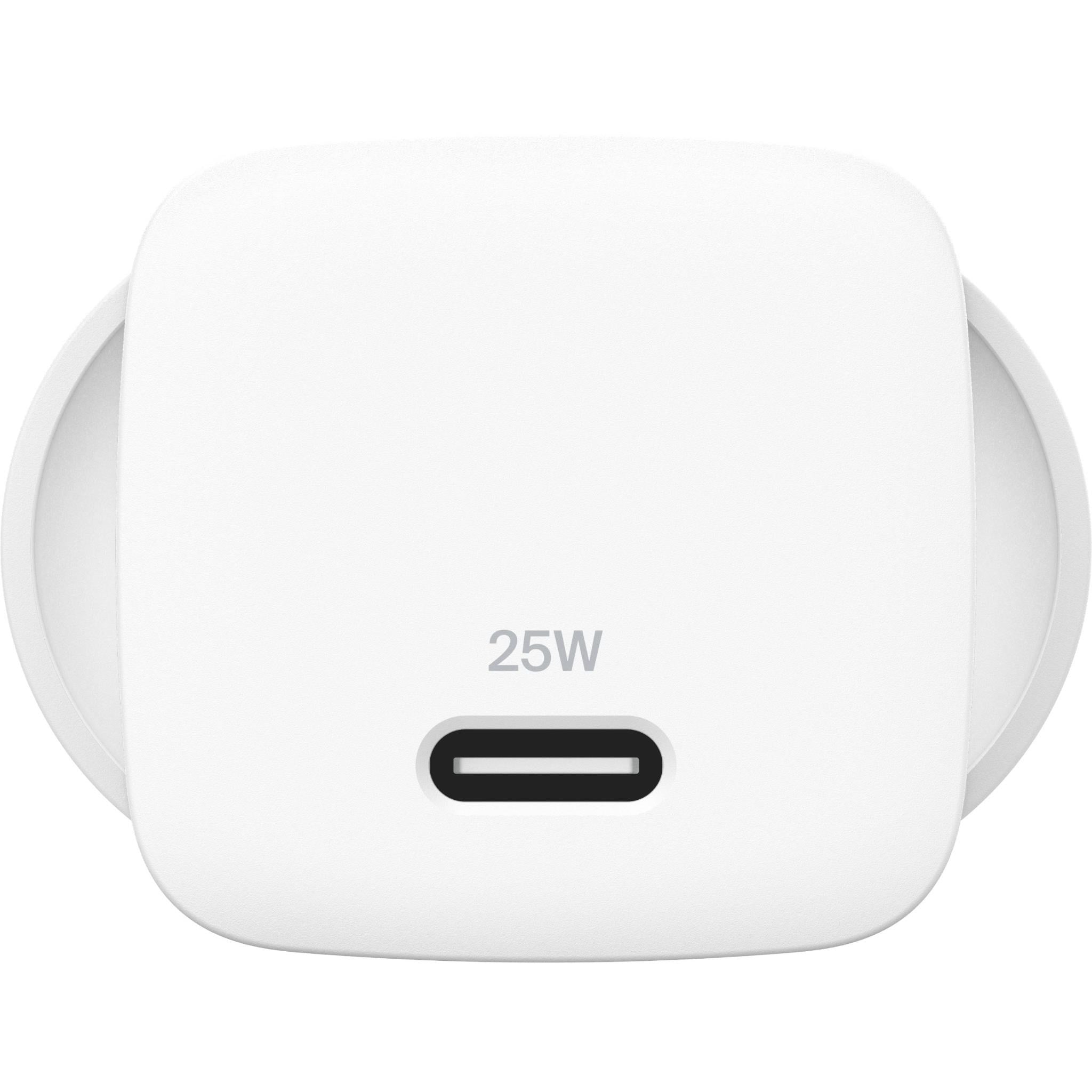 Belkin BoostCharge Compact USB-C Wall Charger 25W with USB-C Cable (White)