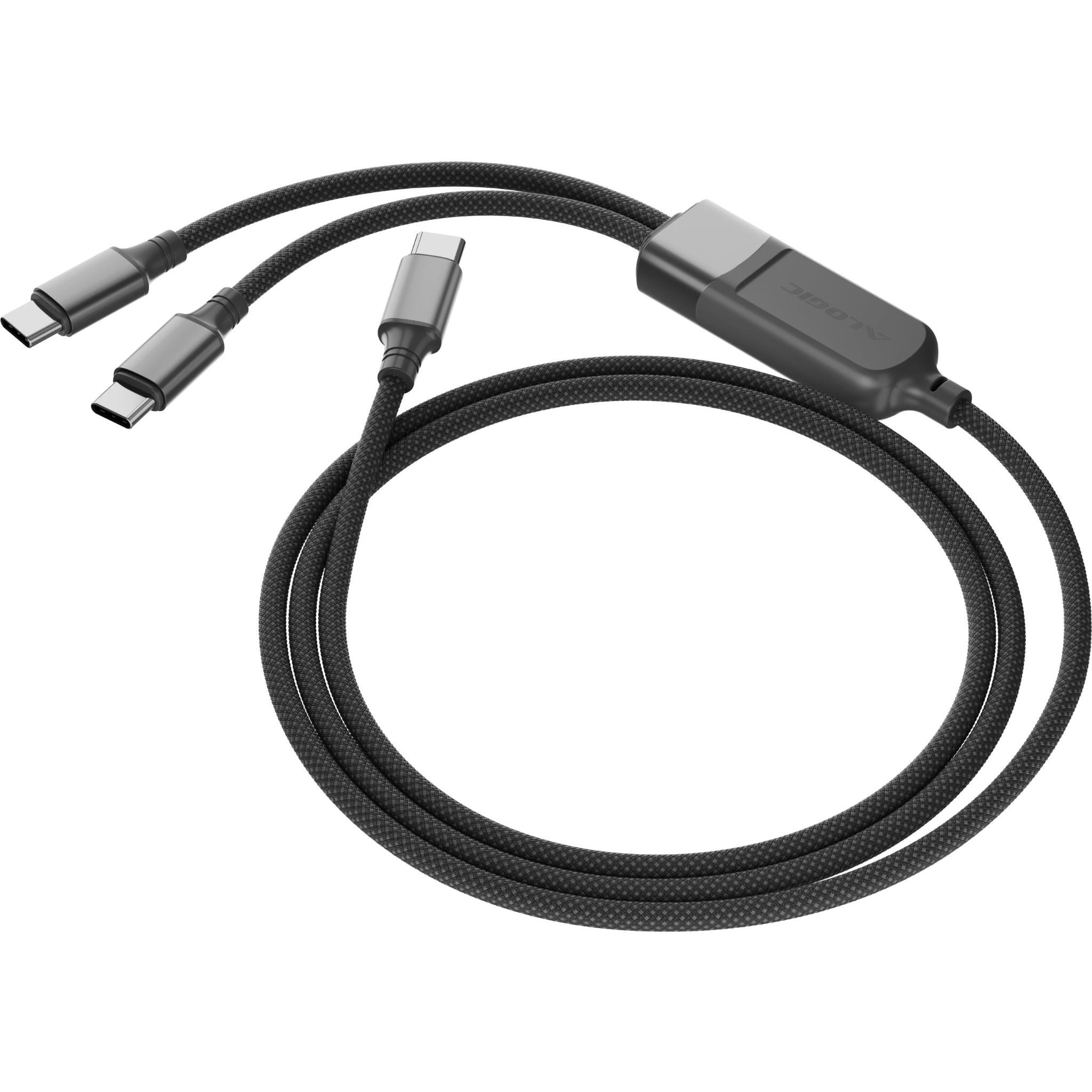 ALOGIC Split 2-in-1 USB-C to C and 100W Charge Cable 1.2m (Black)