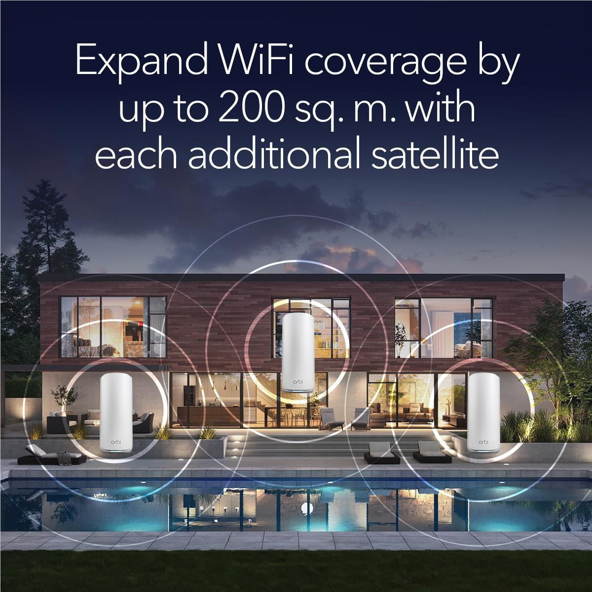 Netgear Orbi 870 Series Tri-Band Mesh Wi-Fi 7 Addon Satellite