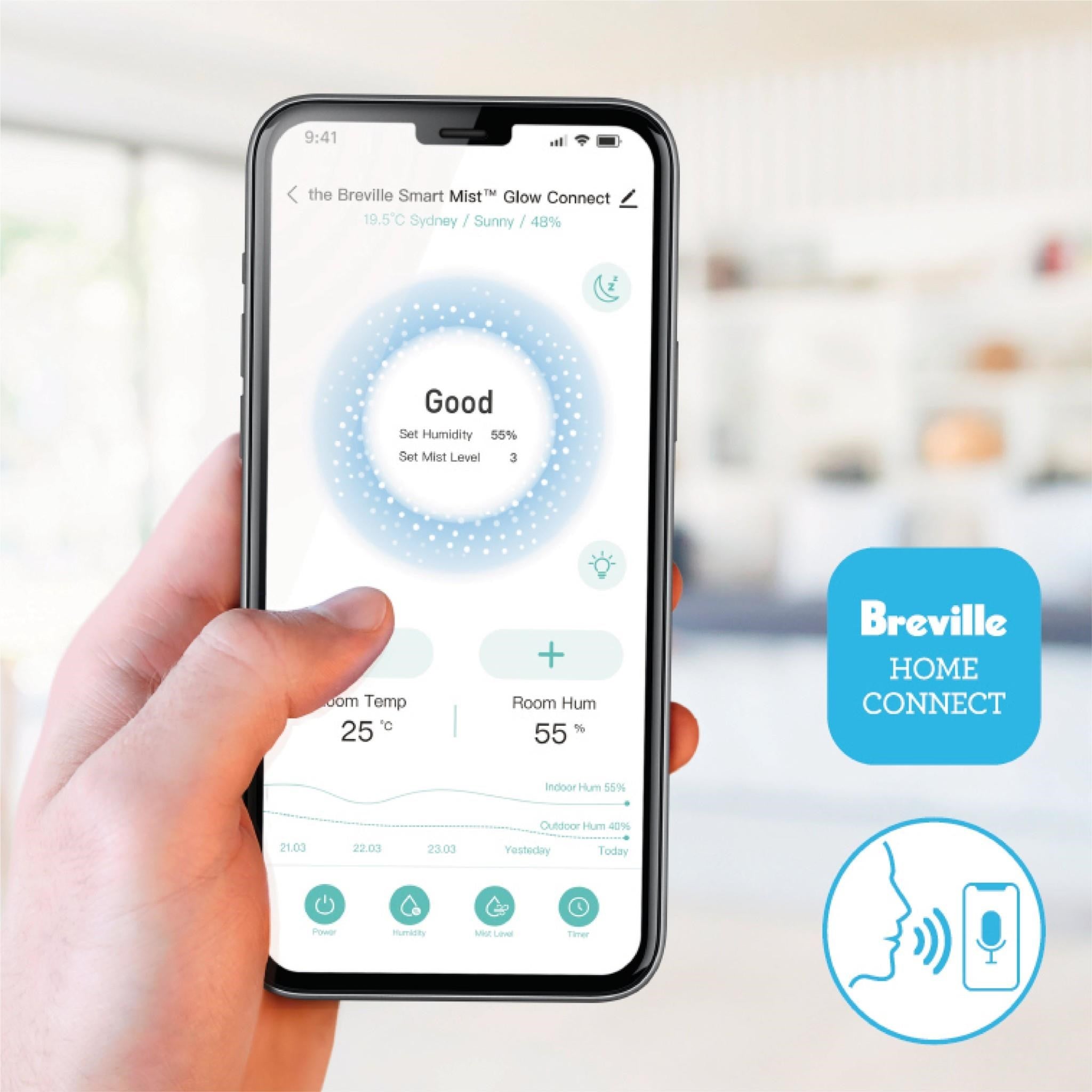 Breville Smart Mist Glow Connect Humidifier