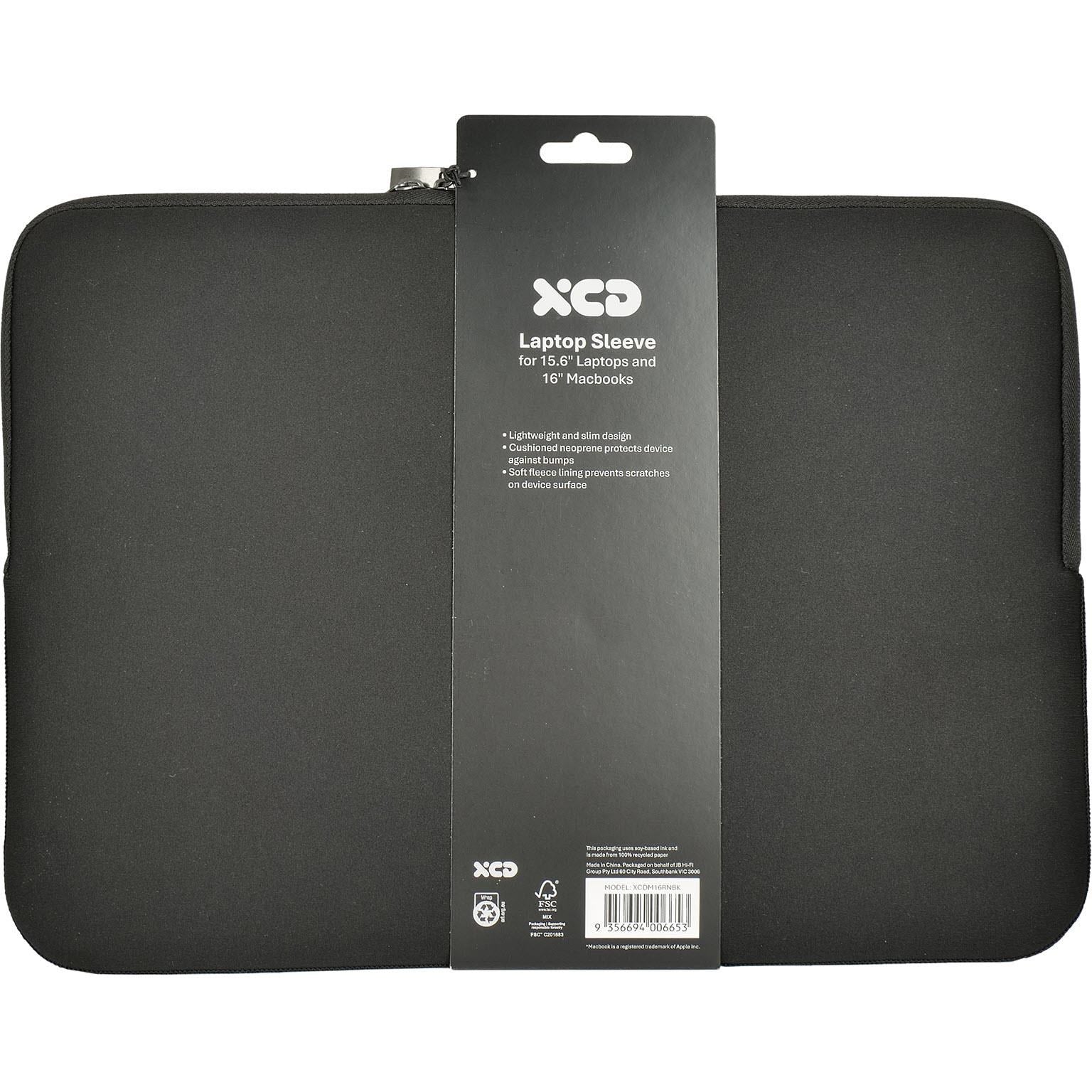 XCD Neoprene 16' Laptop Sleeve (Black)