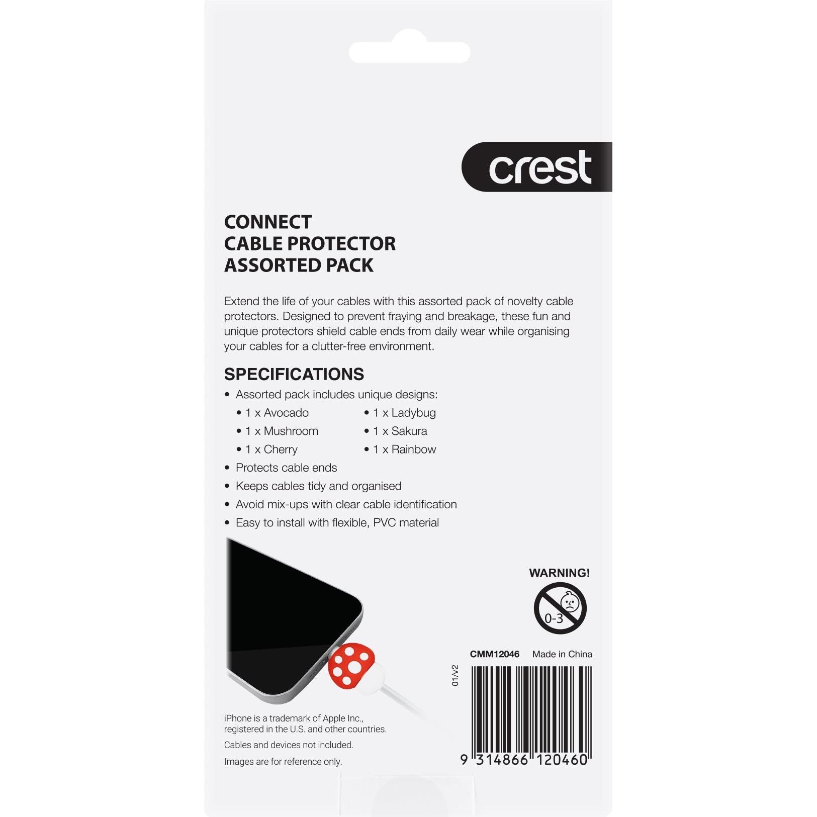 Crest Cable Protectors Novelty Nature (Assorted 6pc)