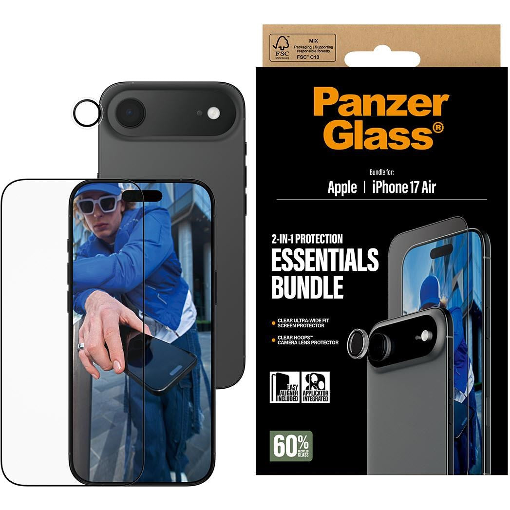 PanzerGlass 2-in-1 Bundle UWF Screen Protector + Hoops for iPhone Air