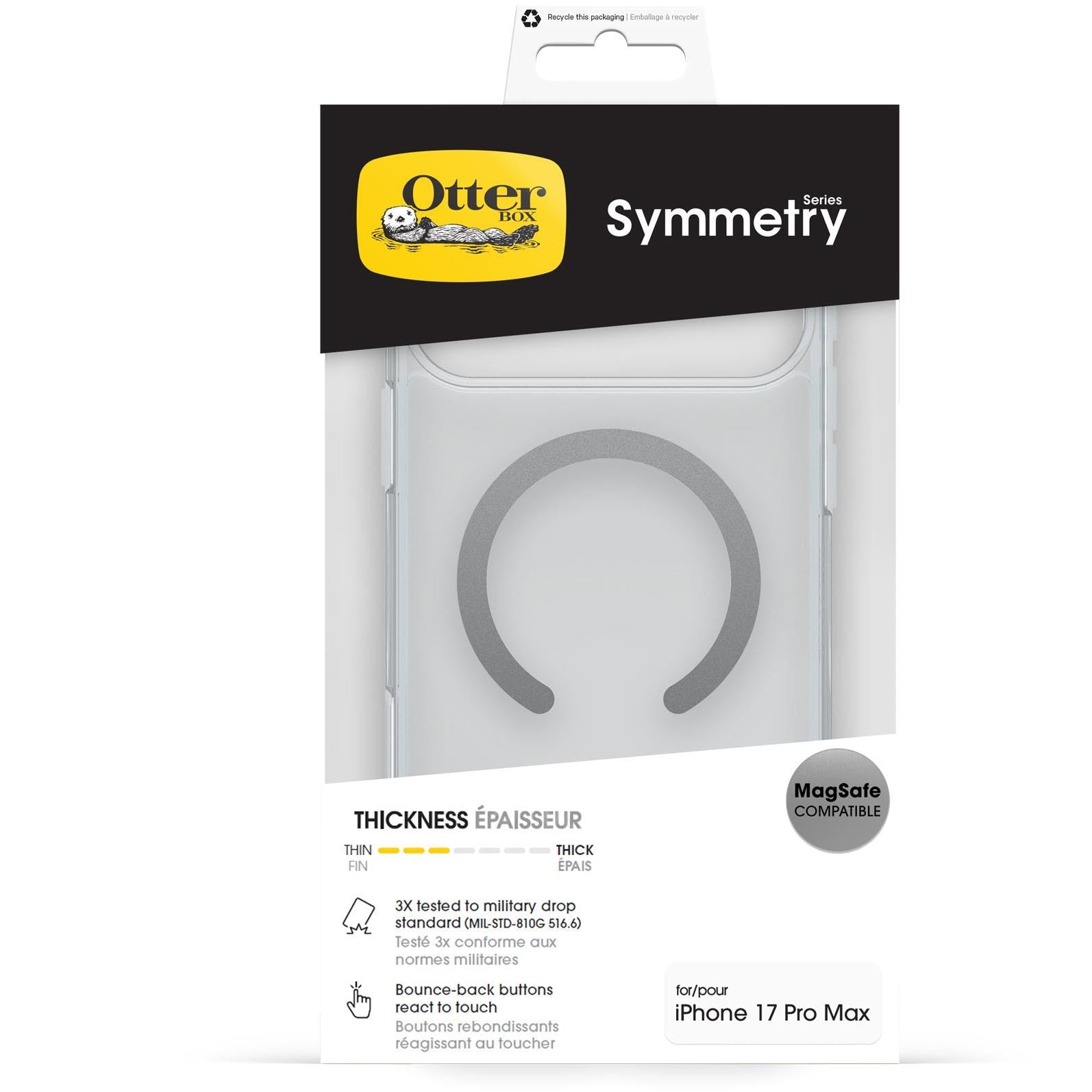 Otterbox Symmetry MagSafe Case & Cam Controle for iPhone 17 Pro Max (Clear)