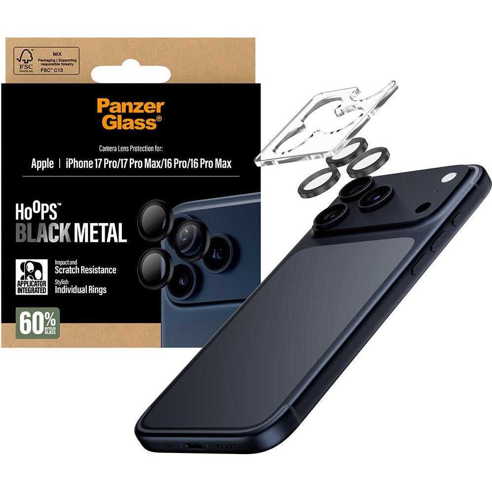 PanzerGlass Hoops Lens Protector for iPhone 17 Pro/17 Pro Max (Black)