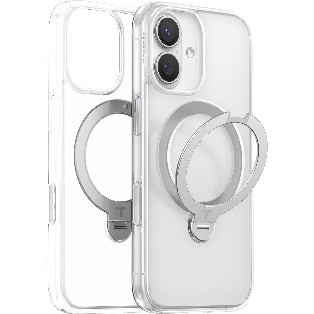 Torras Ostand Spin Case for iPhone 17 (Clear)