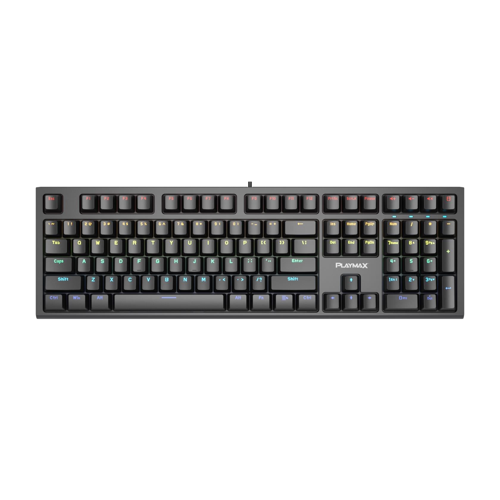 Playmax PRO Black RGB Mechanical Gaming Keyboard (Purple Bonus Key Caps)