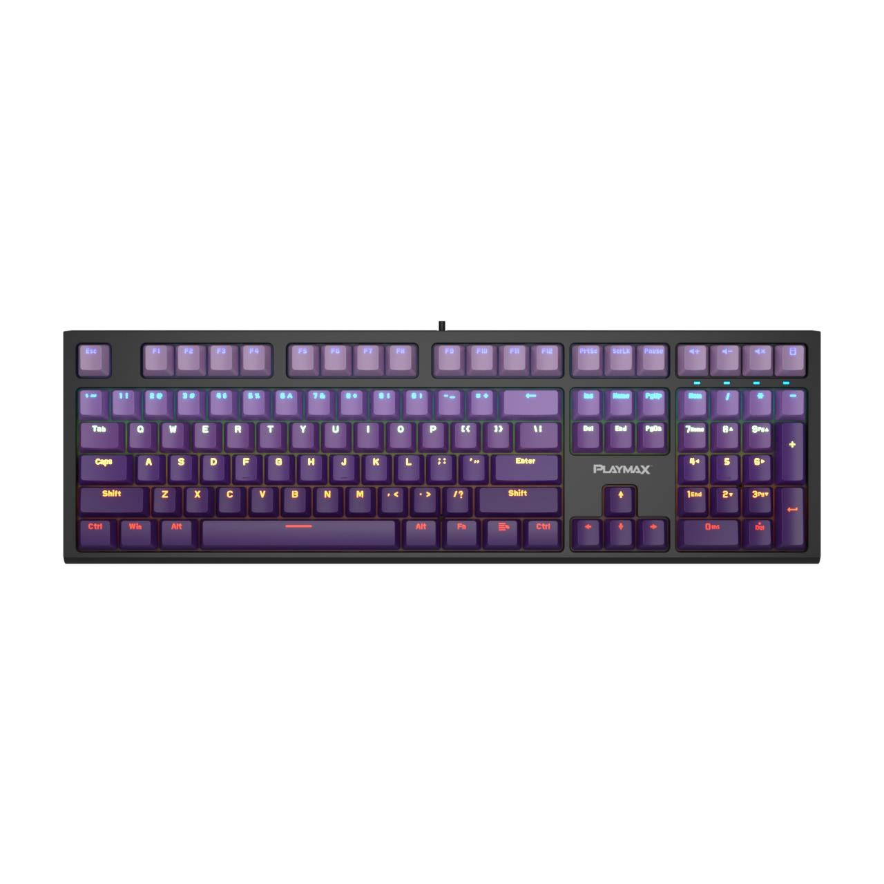 Playmax PRO Black RGB Mechanical Gaming Keyboard (Purple Bonus Key Caps)