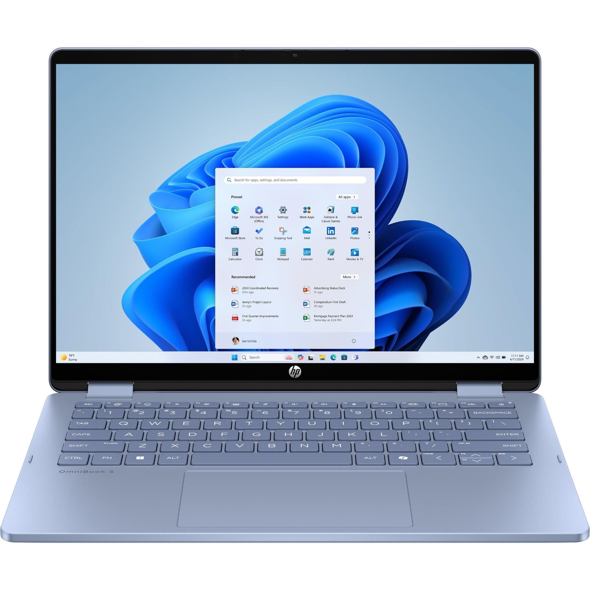 HP OmniBook 5 Flip 14' WUXGA 2-In-1 OLED AI PC Laptop (Intel Core Ultra 5 - 322)[512GB/Sky Blue]