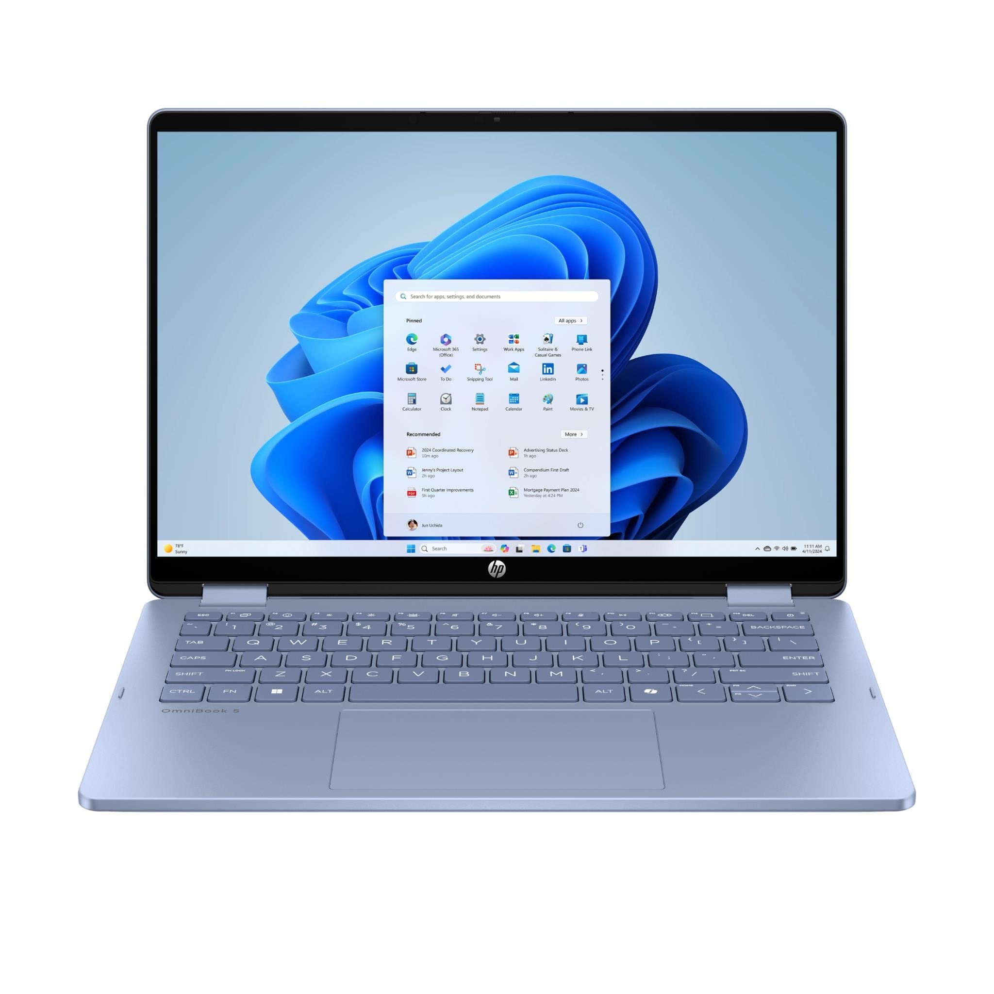 HP OmniBook 5 Flip 14' WUXGA 2-In-1 OLED AI PC Laptop (Intel Core Ultra 5 - 322)[512GB/Sky Blue]