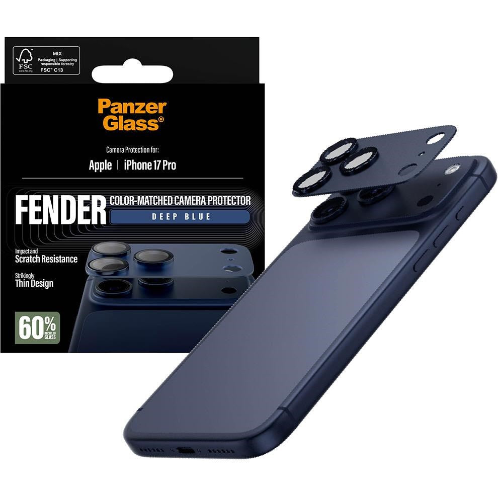 PanzerGlass Fender Camera Lens Protector for iPhone 17 Pro (Deep Blue)