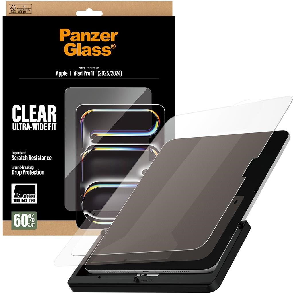 PanzerGlass Ultra-Wide Fit Screen Protector with Fast Fit Tool for iPad Pro 11' M5/M4